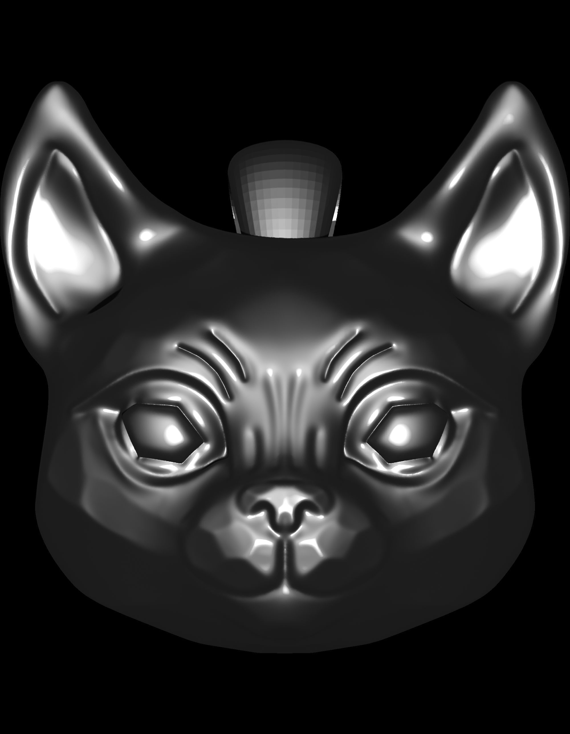 Modern Cat Pendant 3D print model_4
