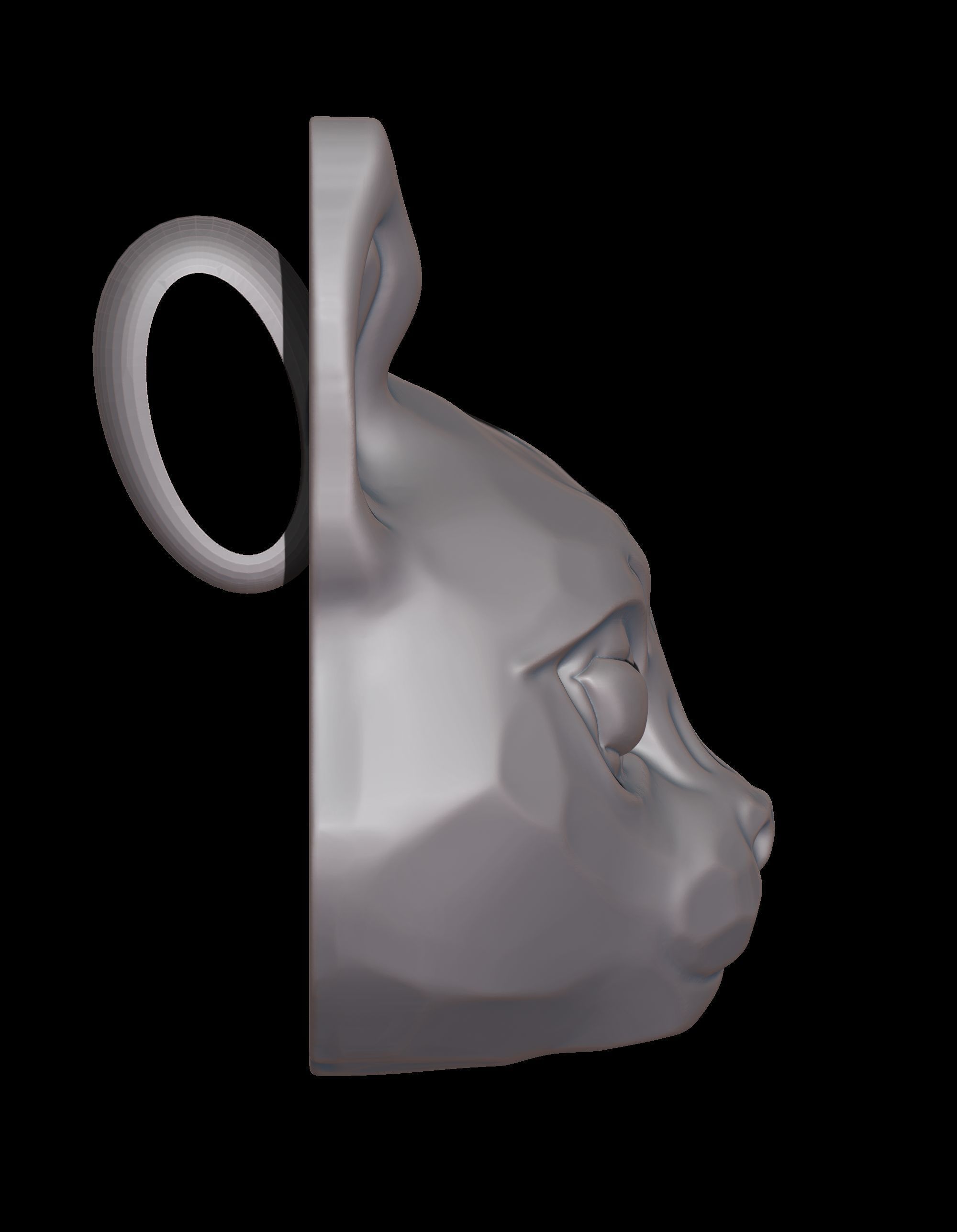Modern Cat Pendant 3D print model_7