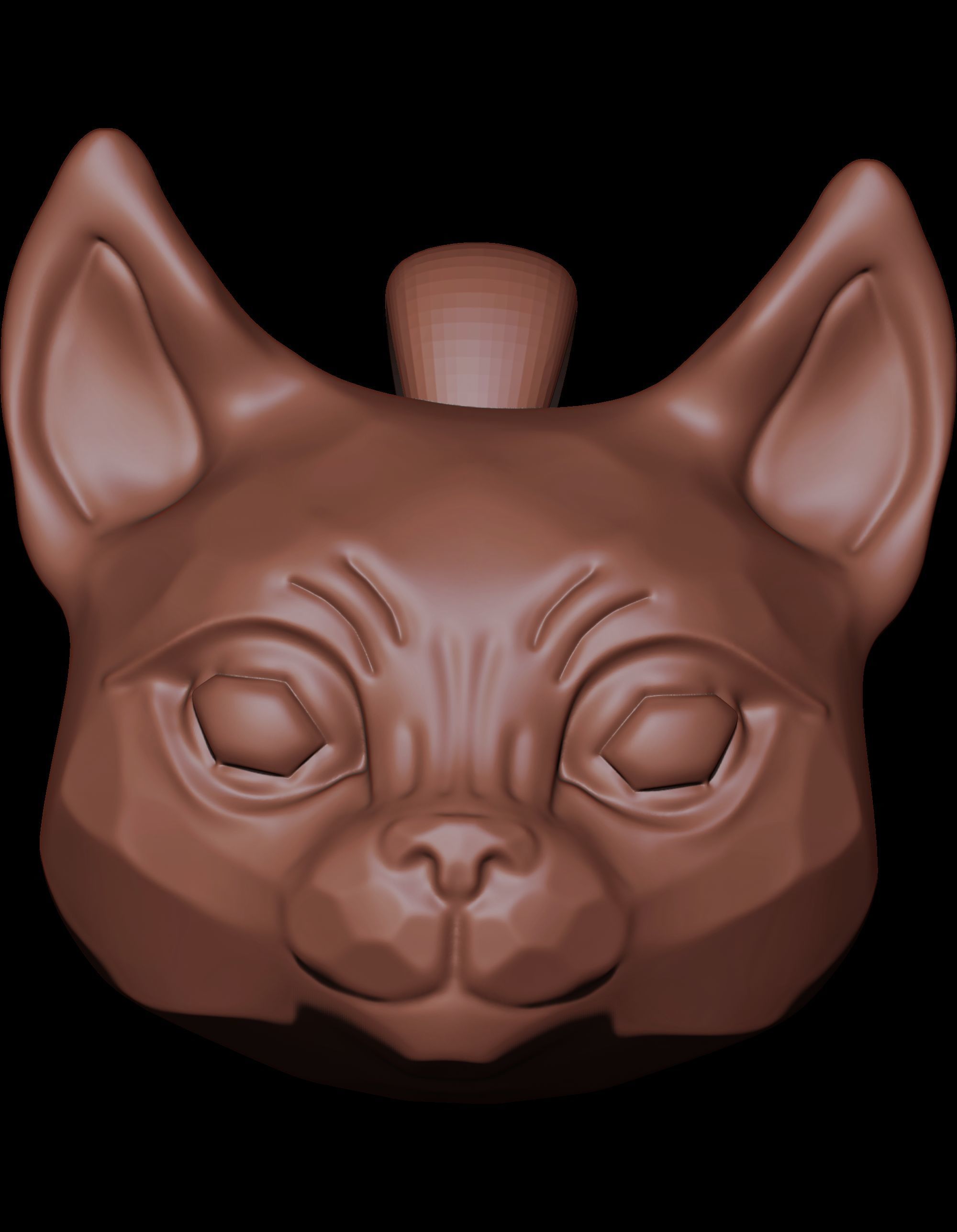 Modern Cat Pendant 3D print model_2