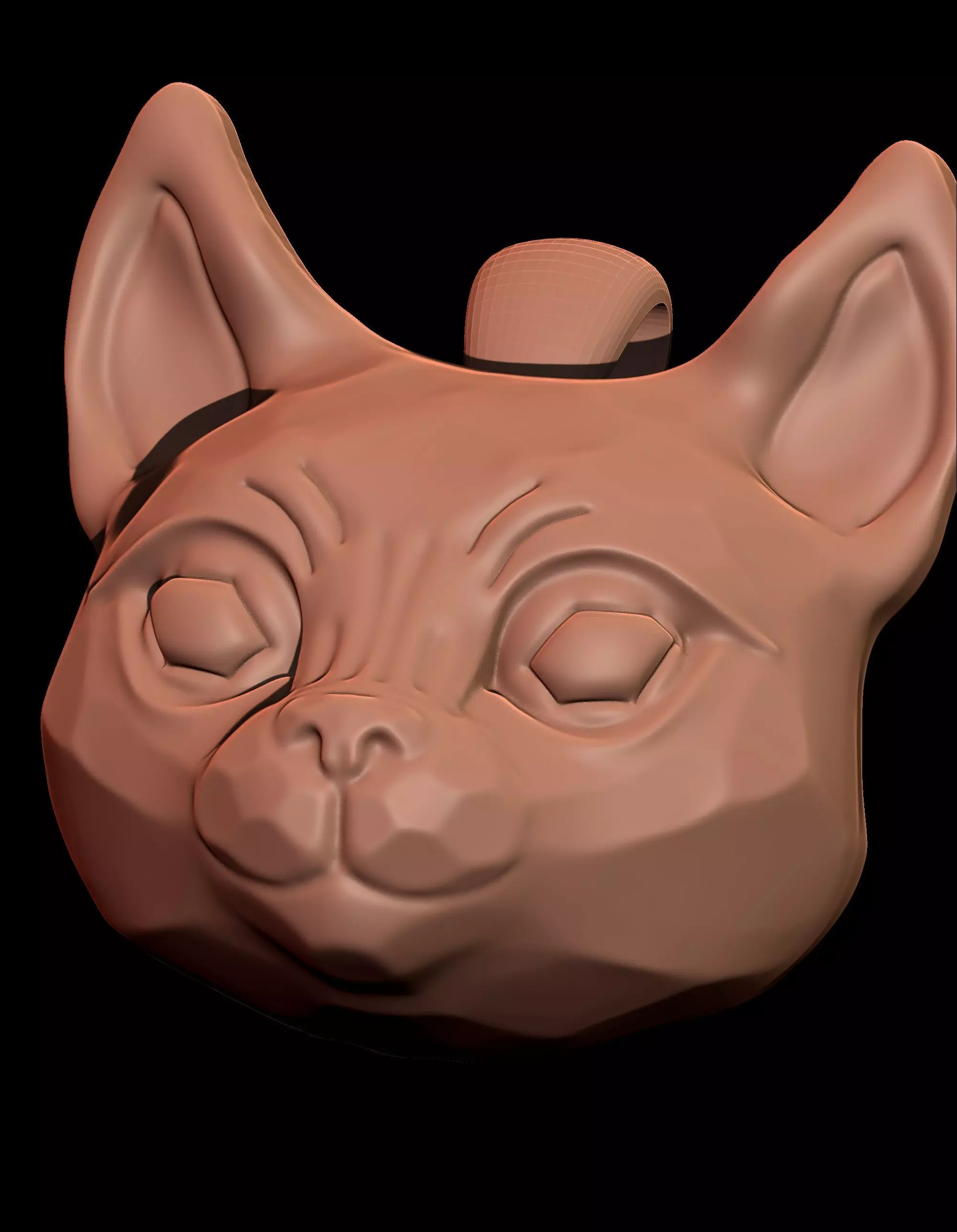 Modern Cat Pendant 3D print model_0