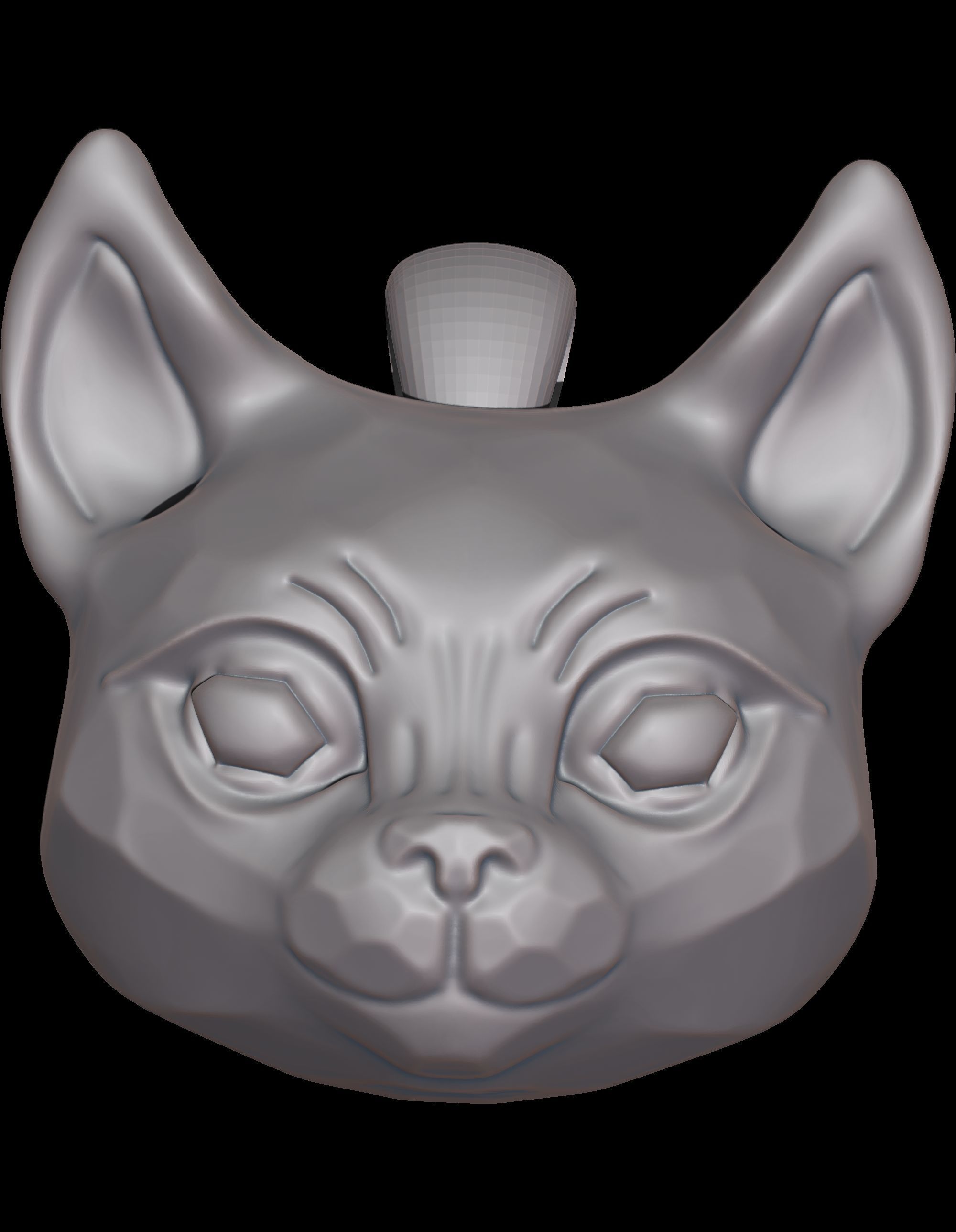 Modern Cat Pendant 3D print model_6