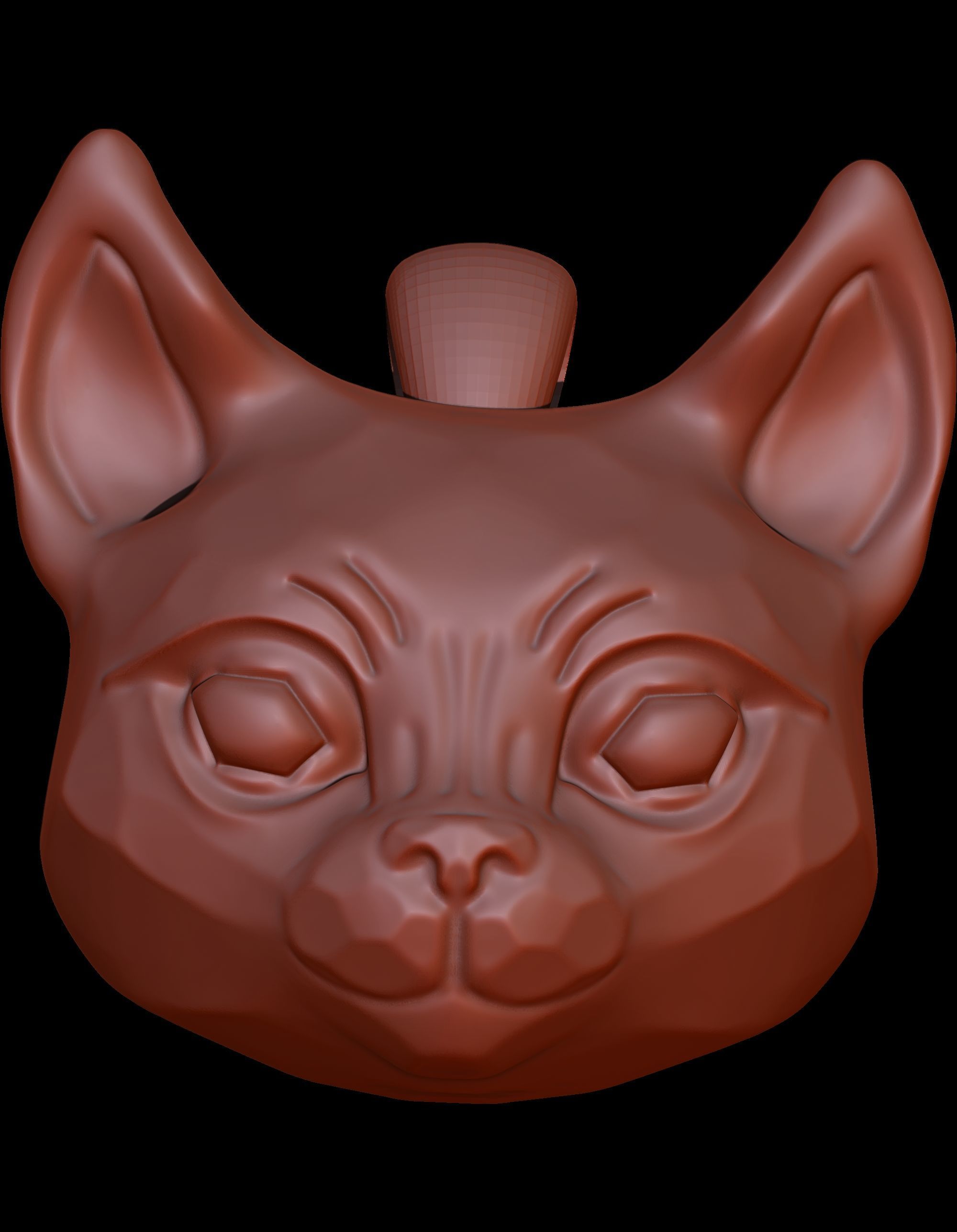 Modern Cat Pendant 3D print model_5