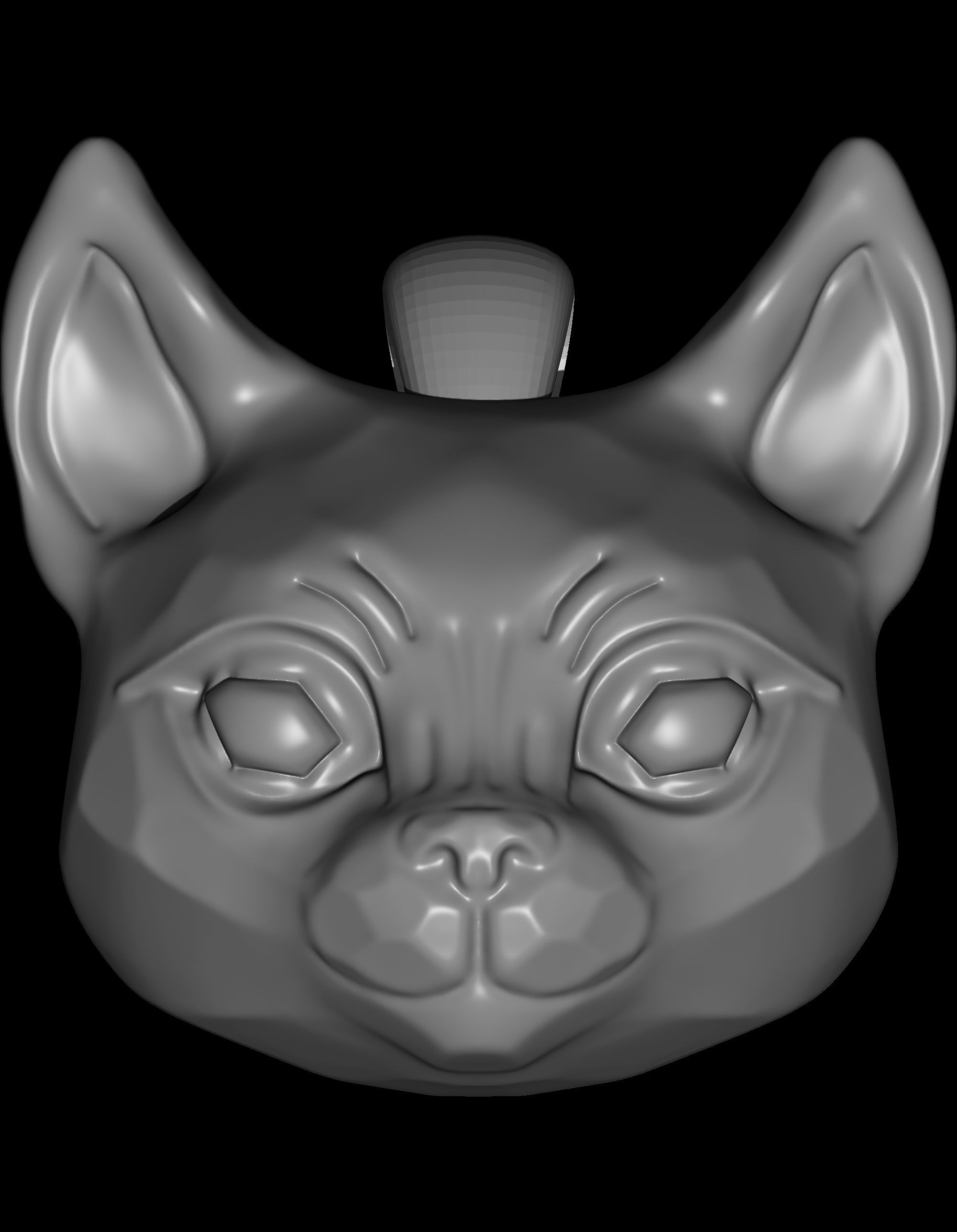 Modern Cat Pendant 3D print model_10