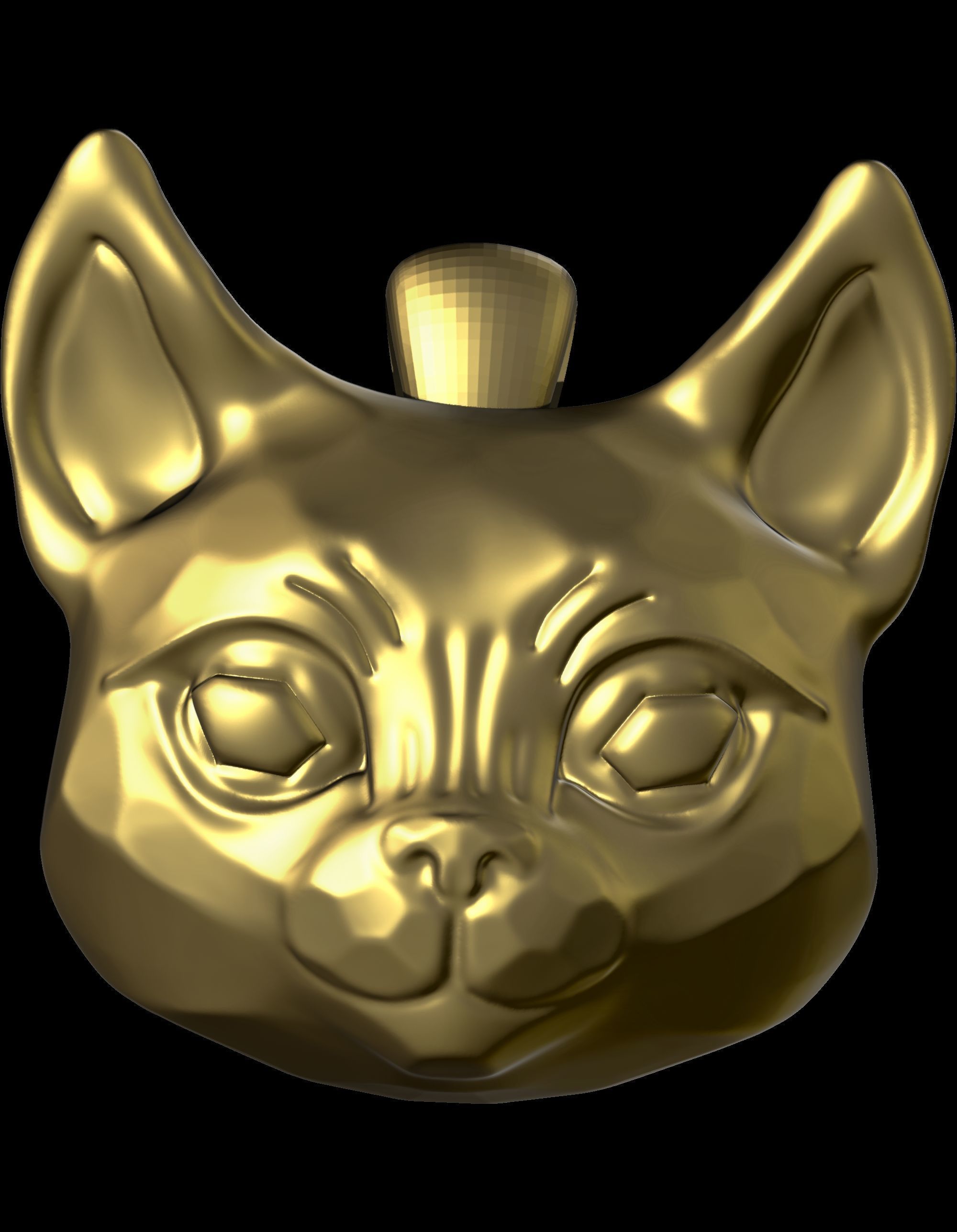 Modern Cat Pendant 3D print model_1