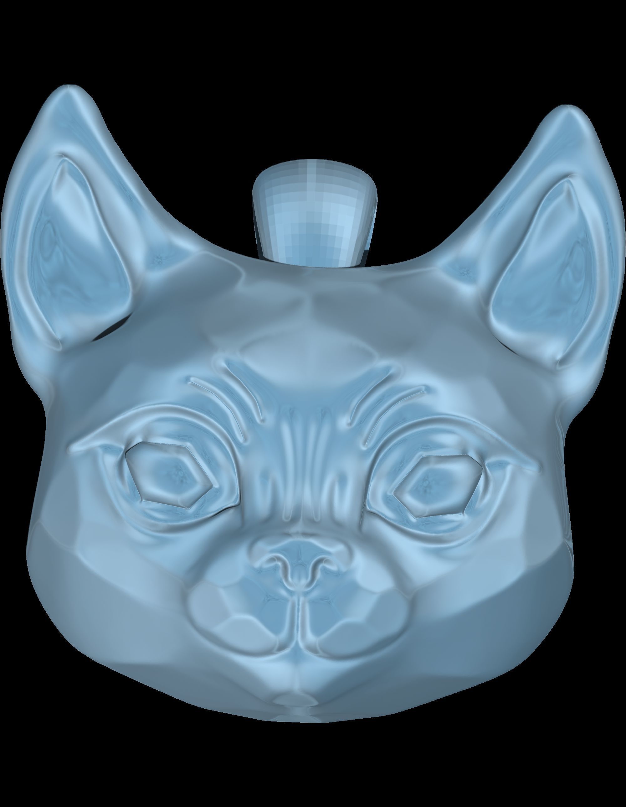 Modern Cat Pendant 3D print model_3