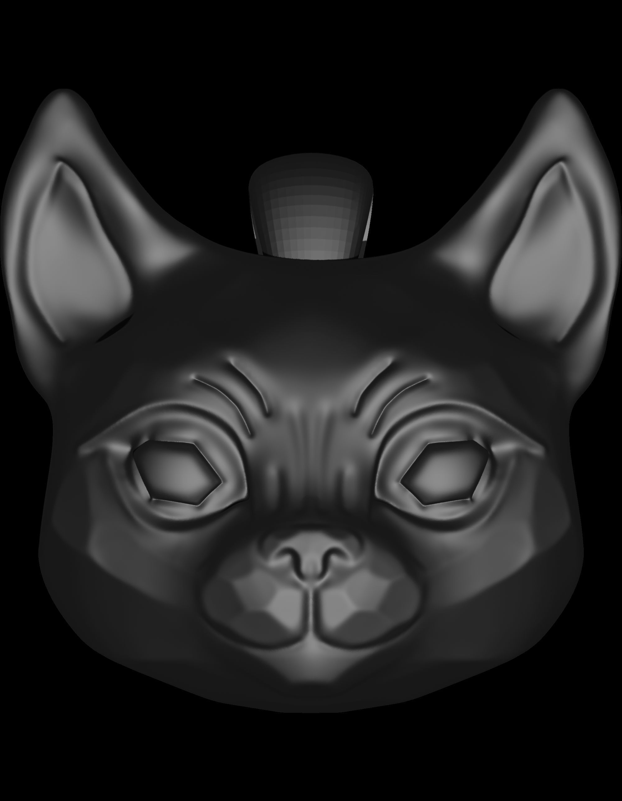 Modern Cat Pendant 3D print model_8
