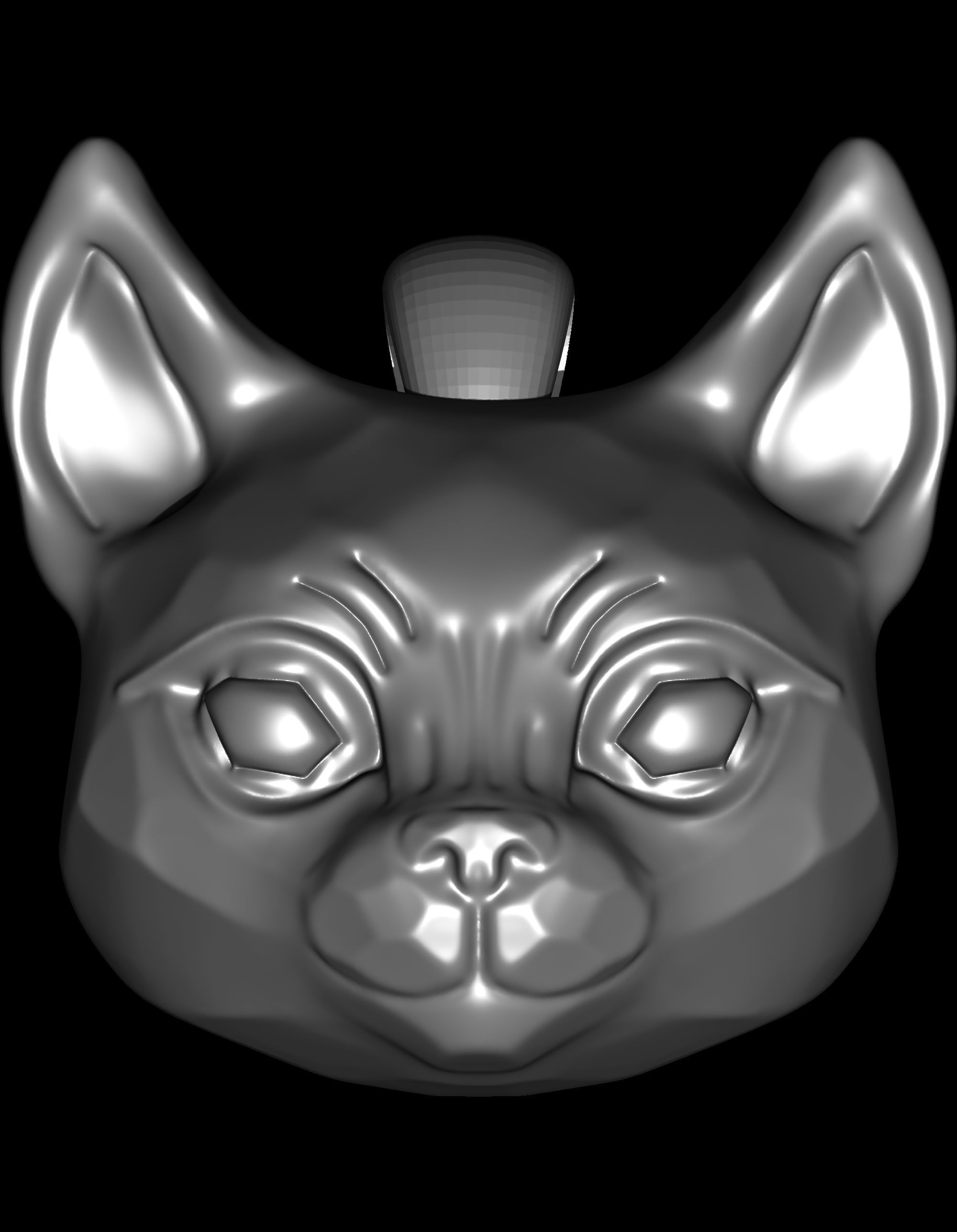 Modern Cat Pendant 3D print model_9