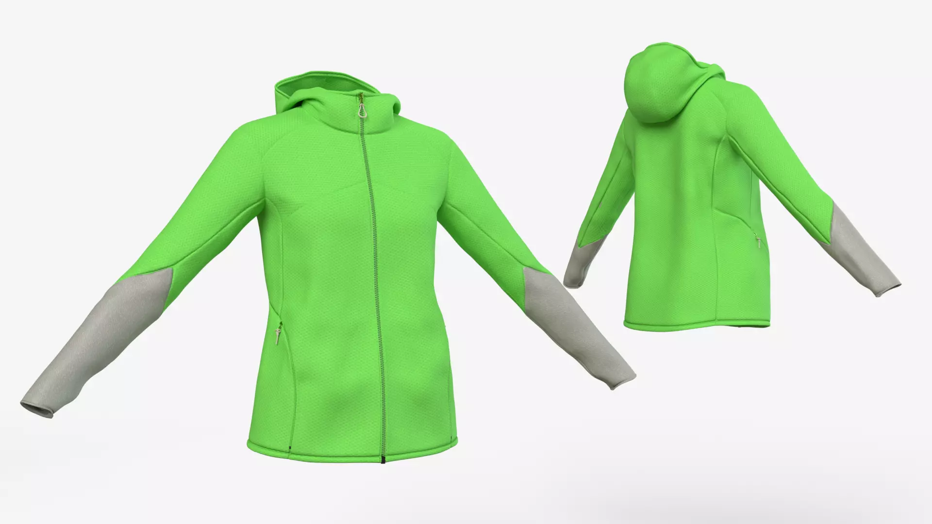 Green Polyester Honeycomb Jacket 3D model