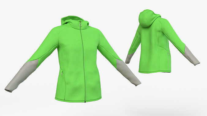 Green  Polyester Honeycomb  Jacket 3D model