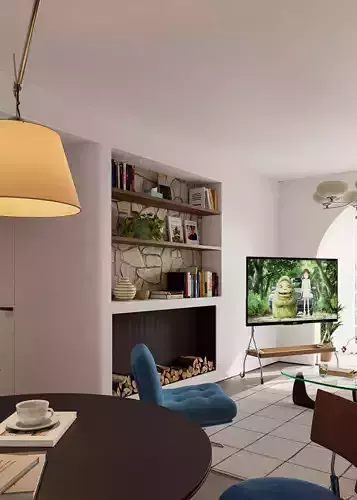 Colorful Pop Art Living Room with Illustration Decor 451 3D model