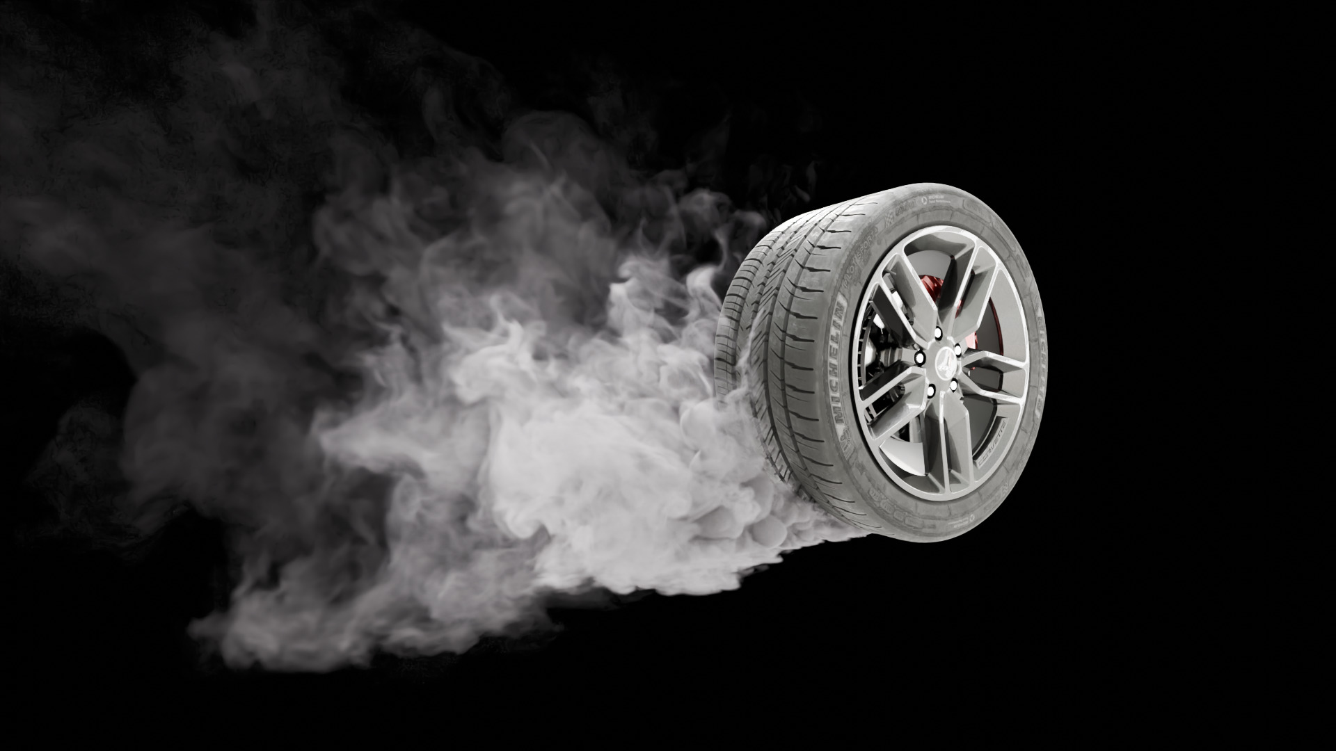 Car Tire Burnout Smoke VBD Pack 3D model_2