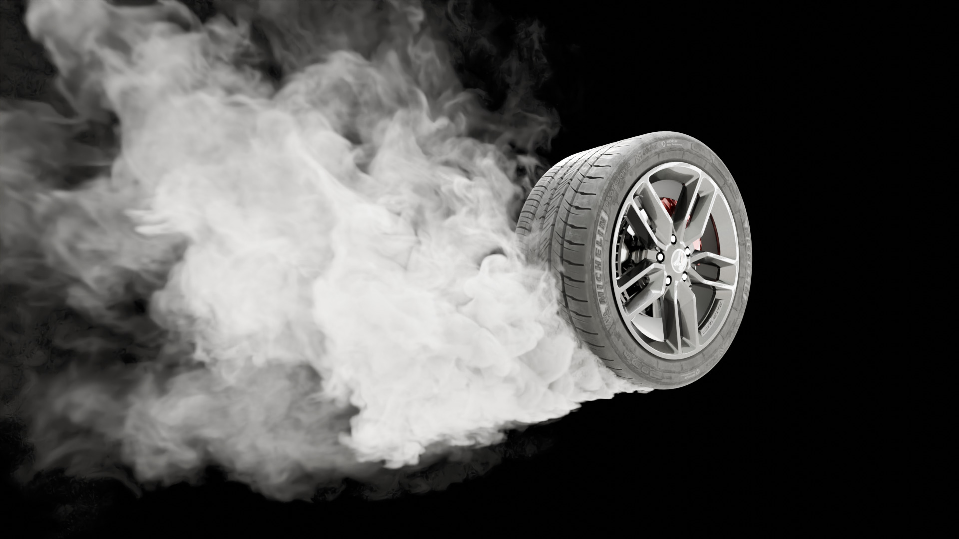Car Tire Burnout Smoke VBD Pack 3D model_3