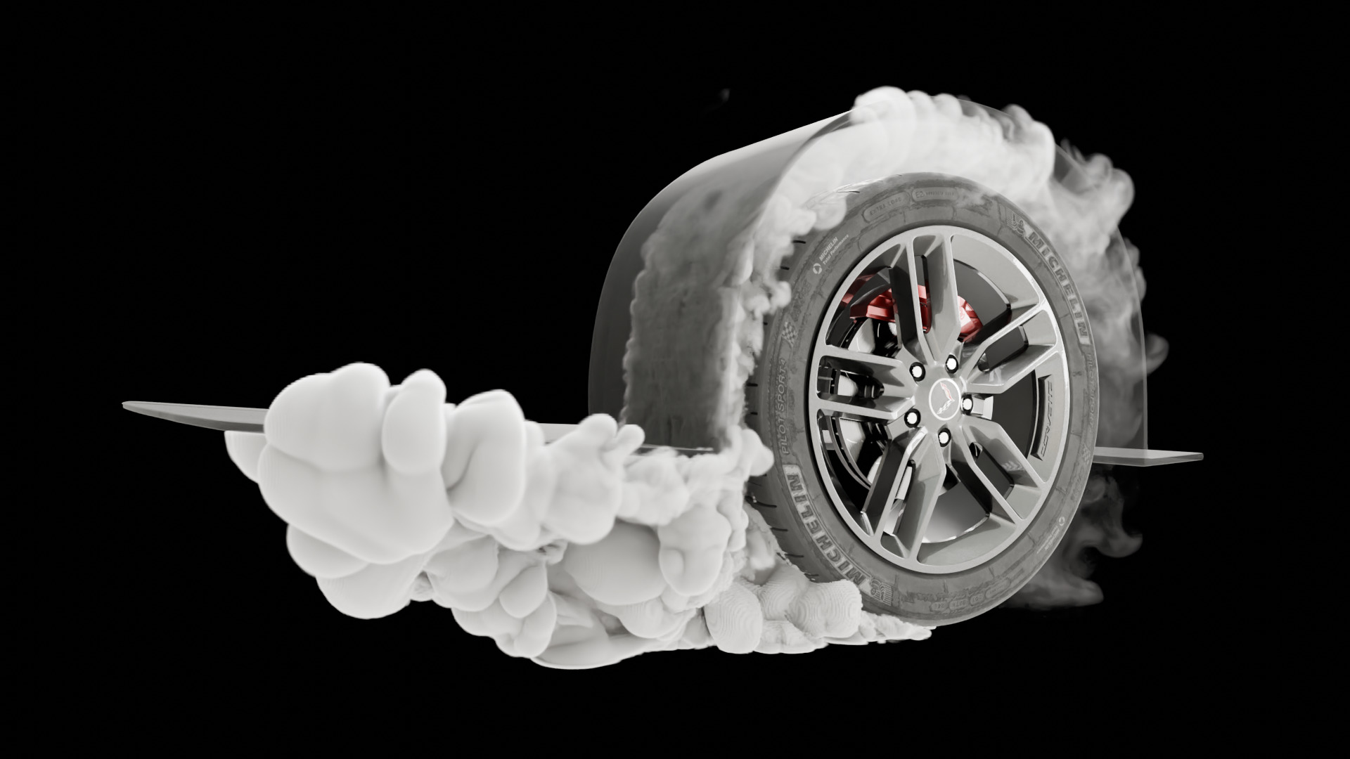 Car Tire Burnout Smoke VBD Pack 3D model_9