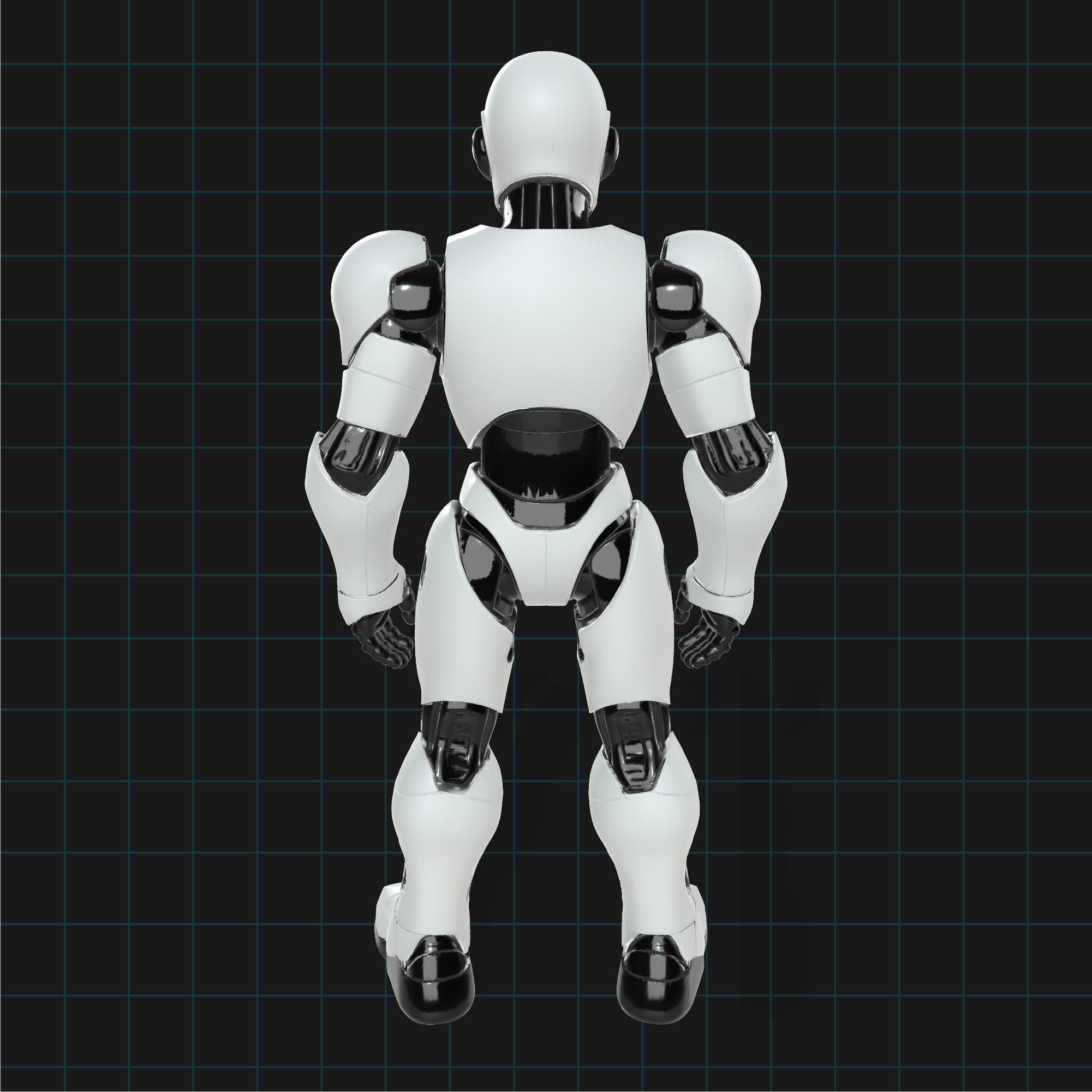 Futuristic Humanoid Robot Model Sci-Fi Android Character 3D model_2