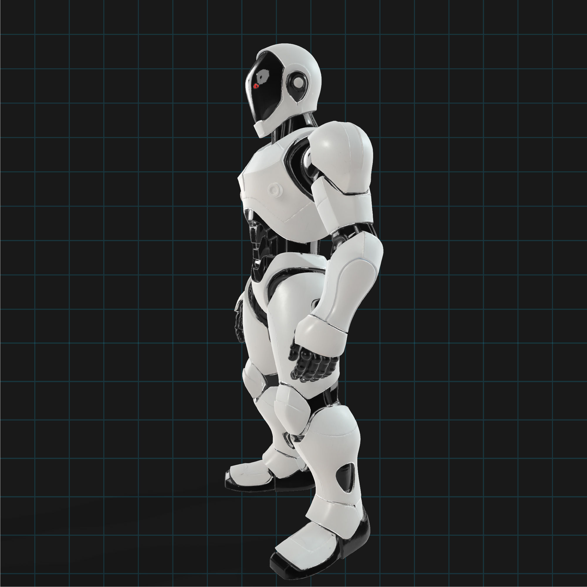 Futuristic Humanoid Robot Model Sci-Fi Android Character 3D model_4