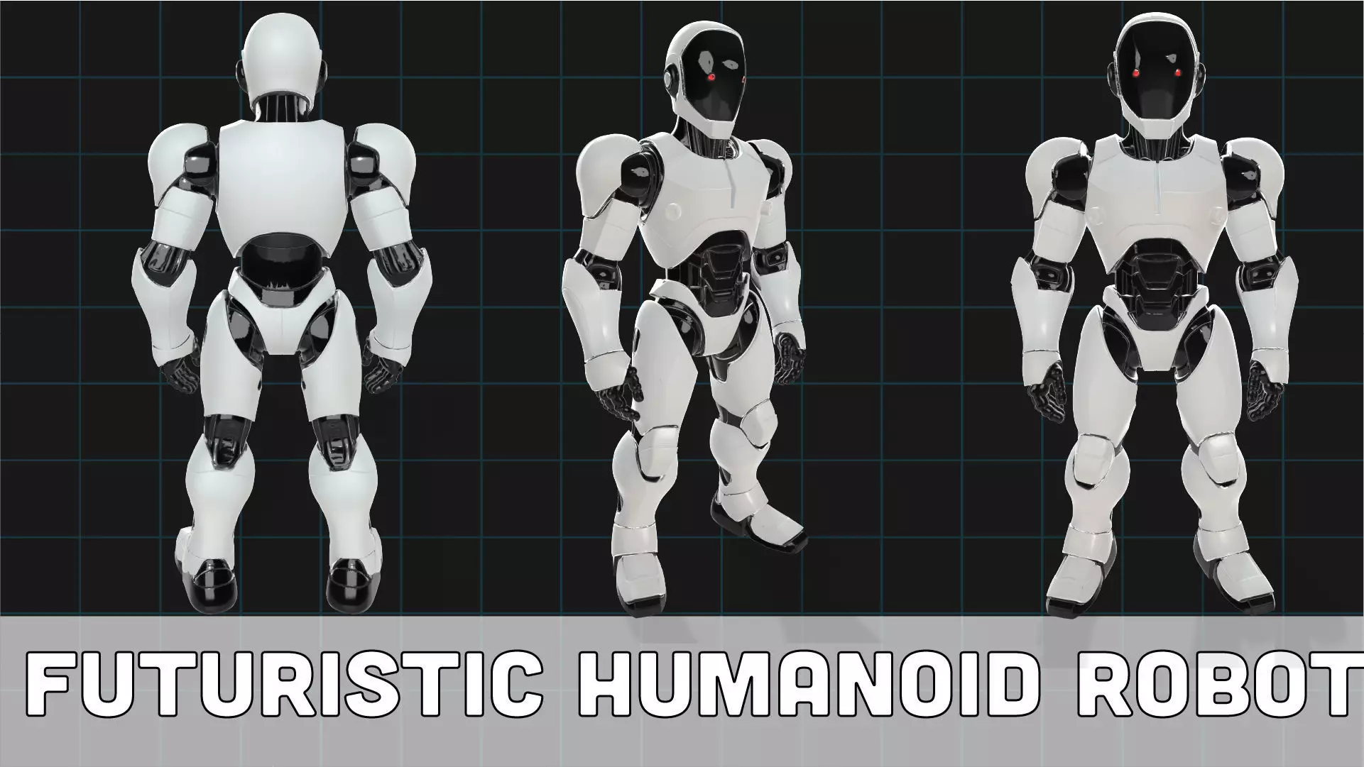 Futuristic Humanoid Robot Model Sci-Fi Android Character 3D model_0