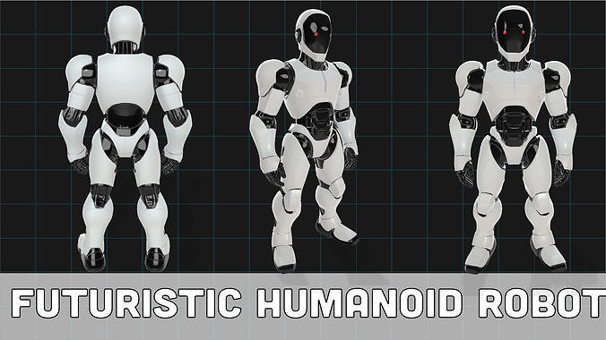Futuristic Humanoid Robot Model Sci-Fi Android Character 3D model
