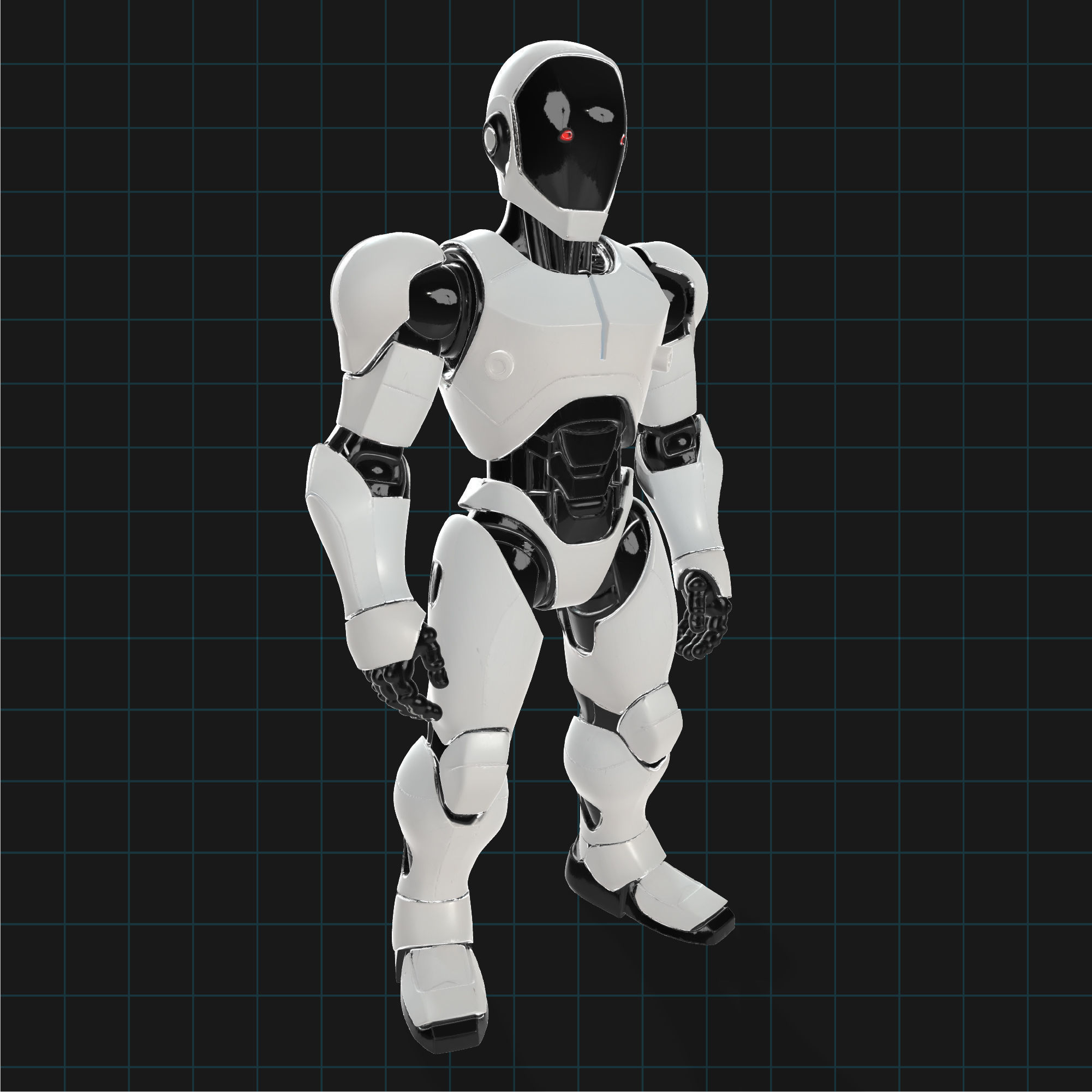 Futuristic Humanoid Robot Model Sci-Fi Android Character 3D model_3