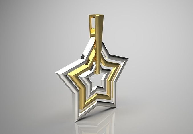 star gold pendant gp0306 3D print model