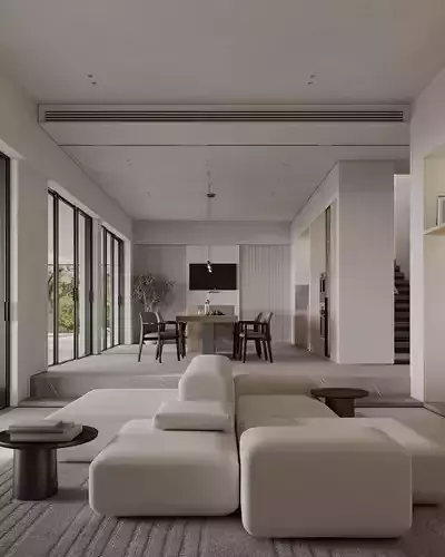 Modern Minimalist Home Interior and Outdoor Lounge  432 3D model