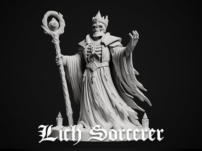 Miniature of Lich Sorcerer - 3d print model 3D print model