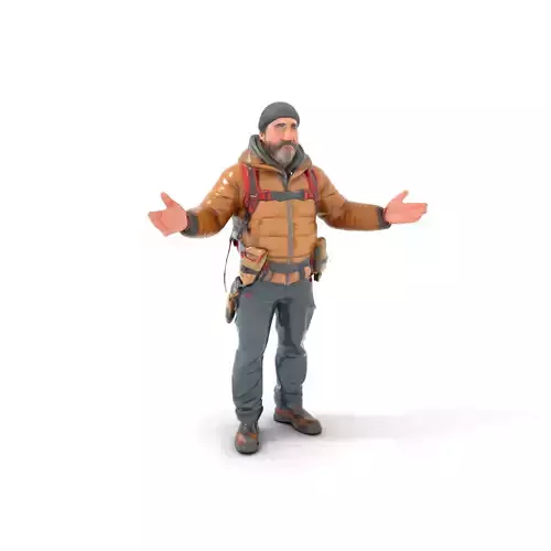 Outdoor Explorer Rigged and Animated D Character Model Low-poly 3D model