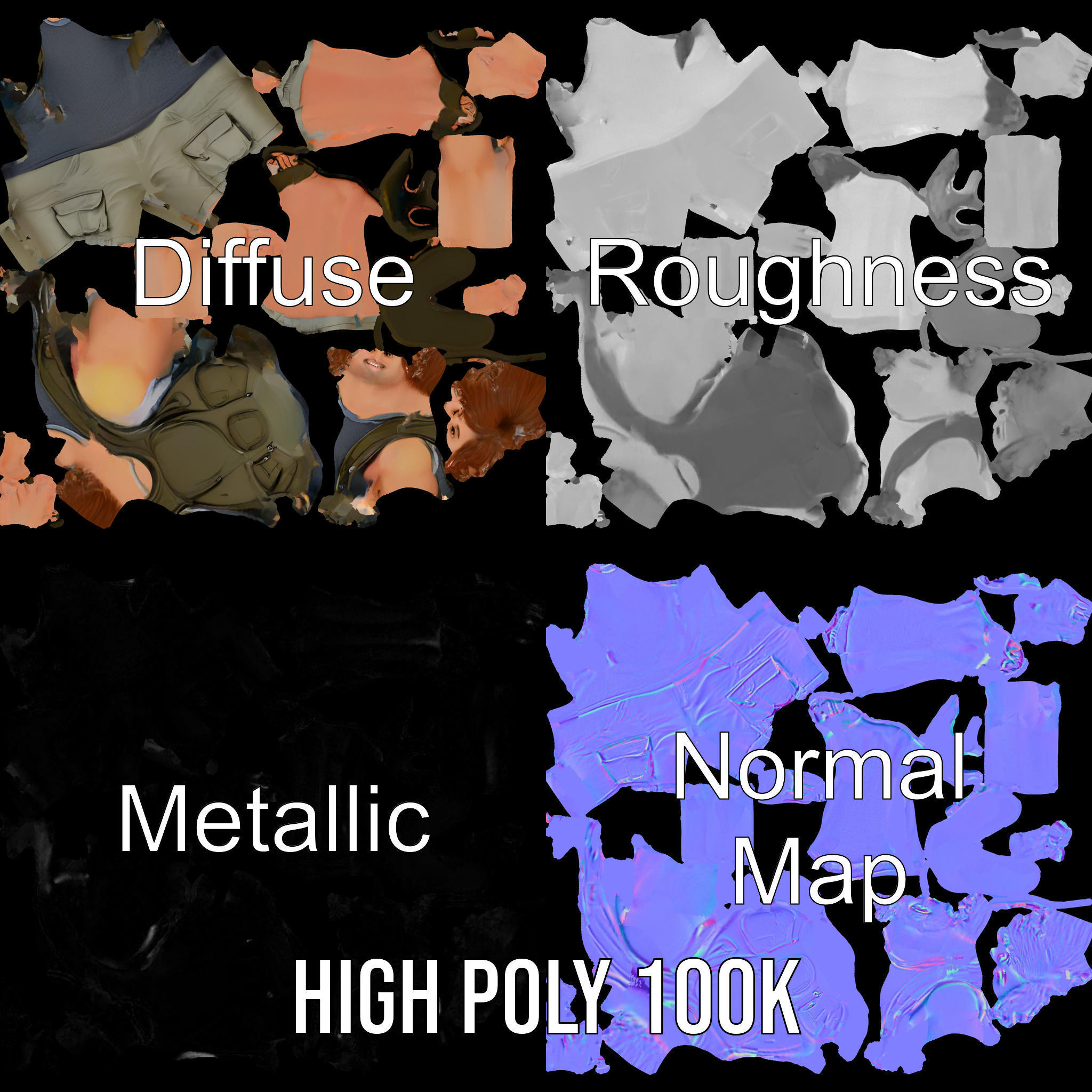 Casual Backpacker Guy Rigged and Animated D Character Model Low-poly 3D model_4