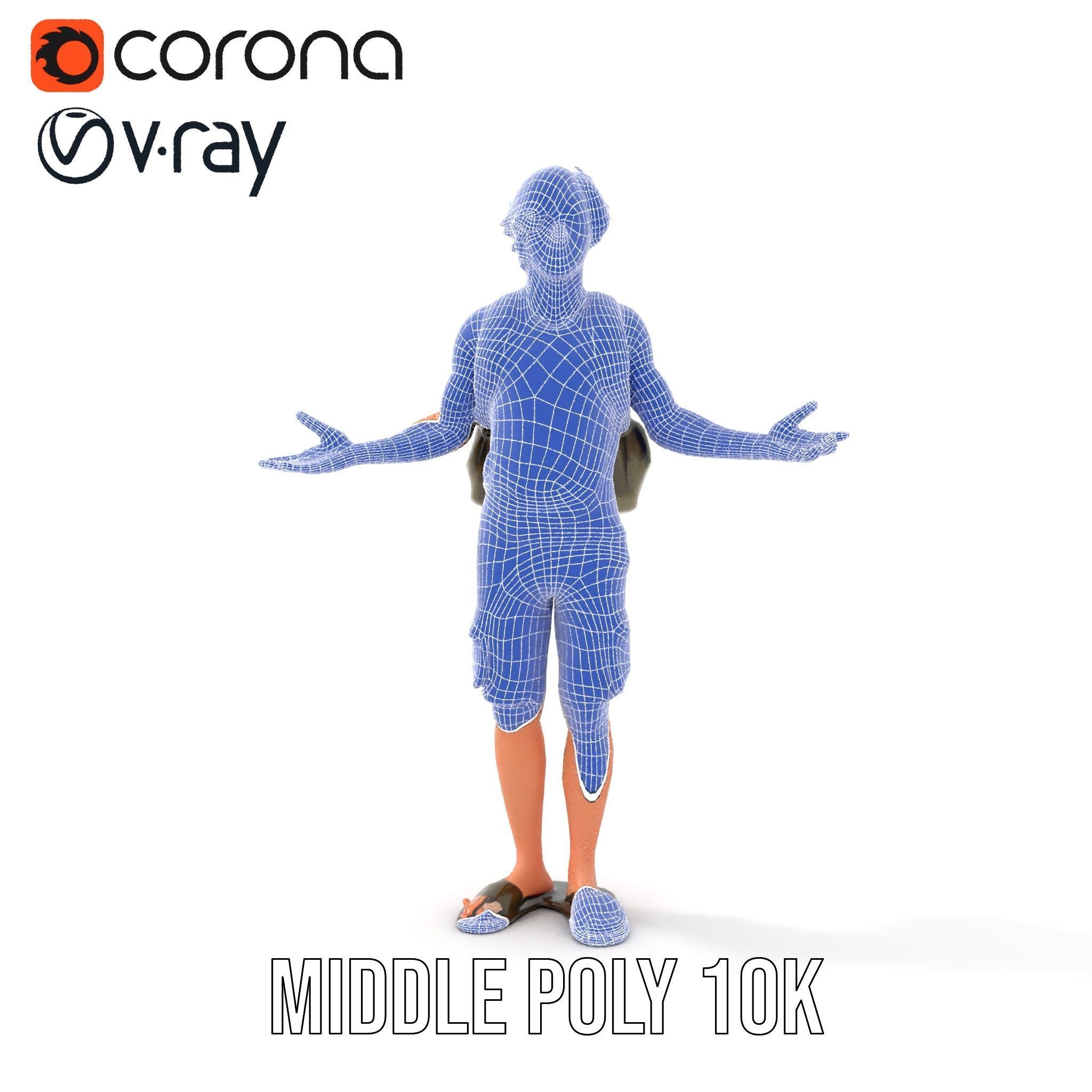 Casual Backpacker Guy Rigged and Animated D Character Model Low-poly 3D model_33