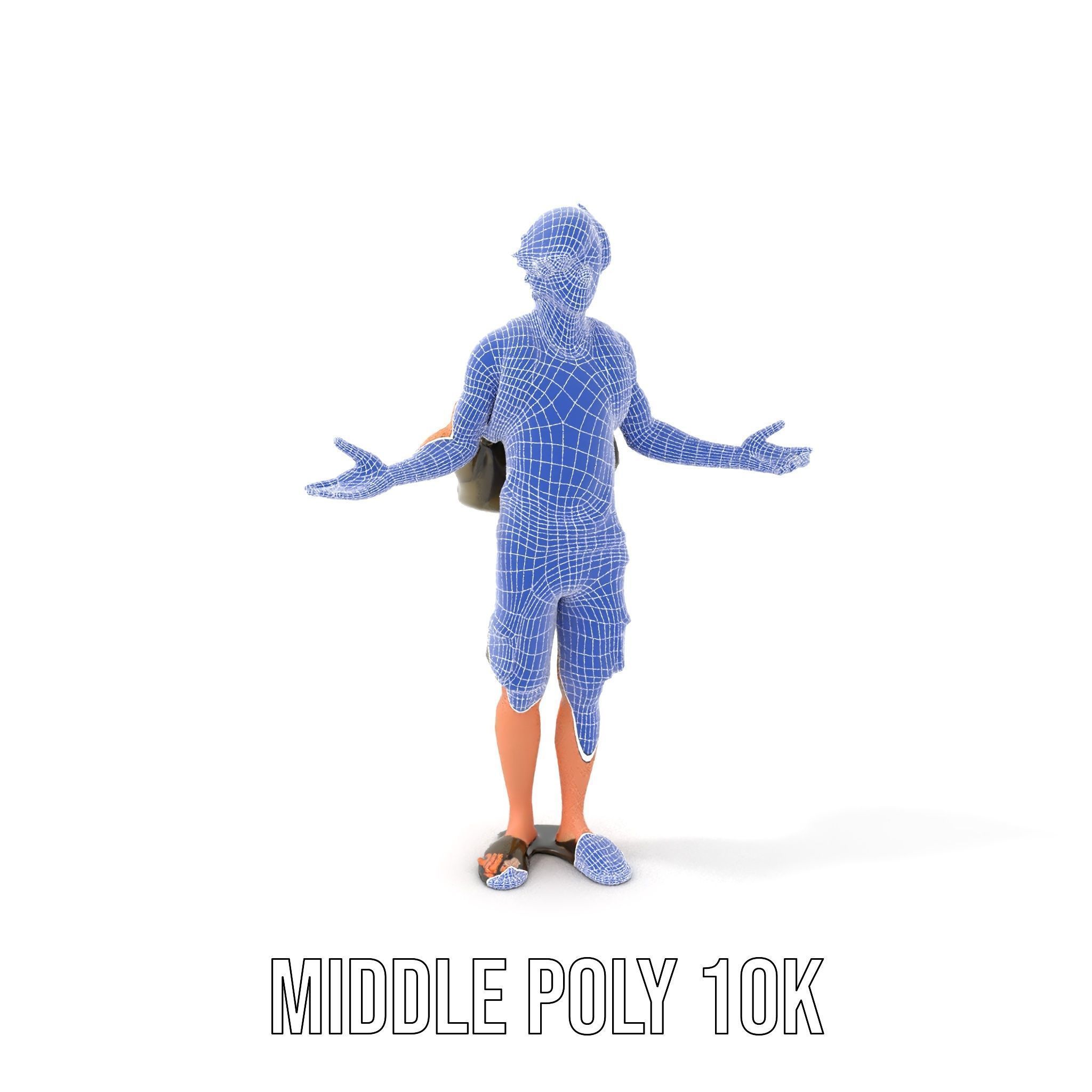 Casual Backpacker Guy Rigged and Animated D Character Model Low-poly 3D model_22