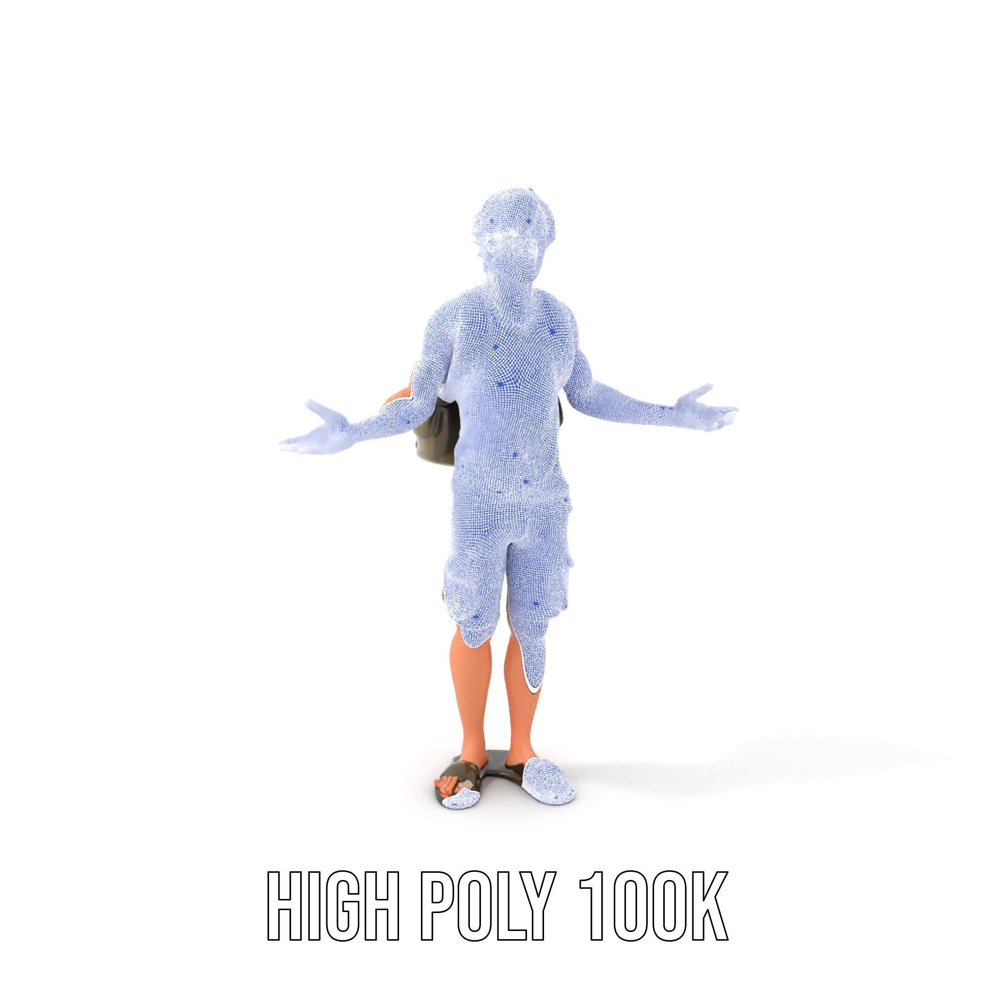 Casual Backpacker Guy Rigged and Animated D Character Model Low-poly 3D model_5