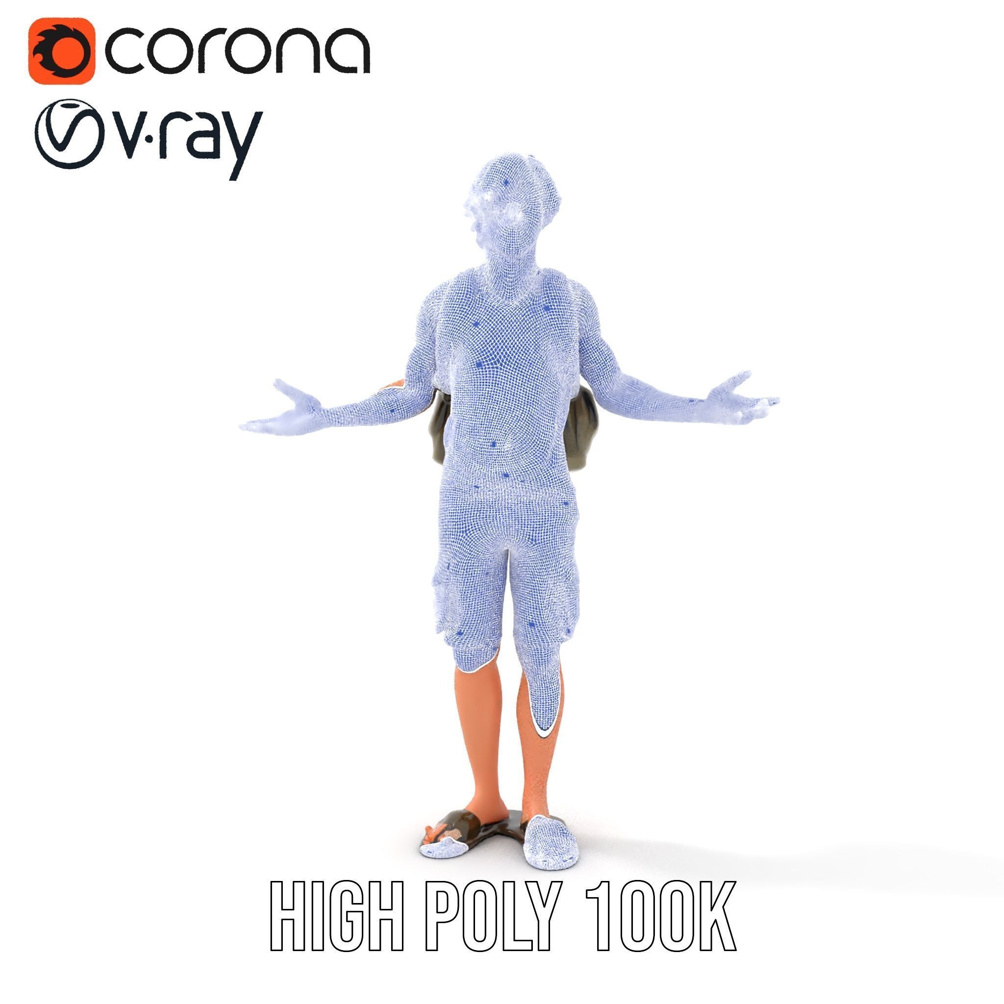 Casual Backpacker Guy Rigged and Animated D Character Model Low-poly 3D model_37