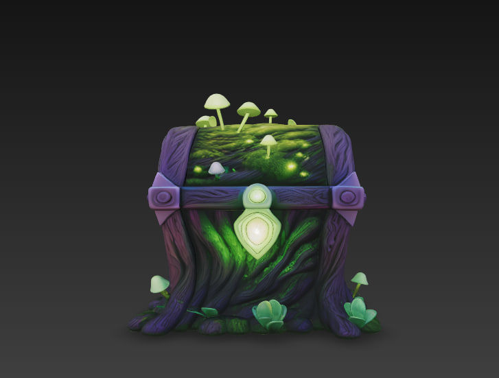 Fantasy Magic Chests Pack Low-poly 3D model_4