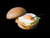 Food broken fried egg hamburger Low-poly 3D model_1