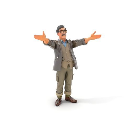 Sophisticated Gentleman Character Model  Rigged and Animated Low-poly 3D model