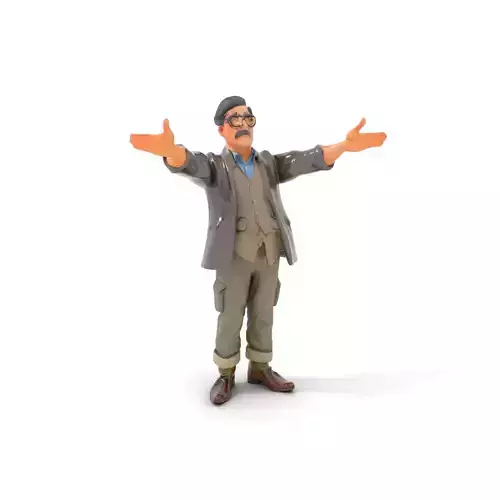 Sophisticated Gentleman Character Model  Rigged and Animated Low-poly 3D model