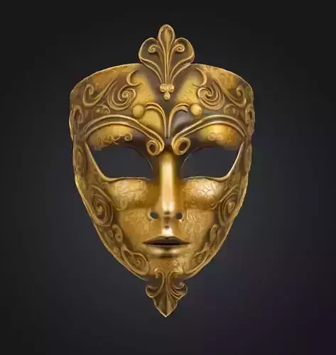 Medieval Queen Full Face Mask - Queen Prom Mask 3D print model