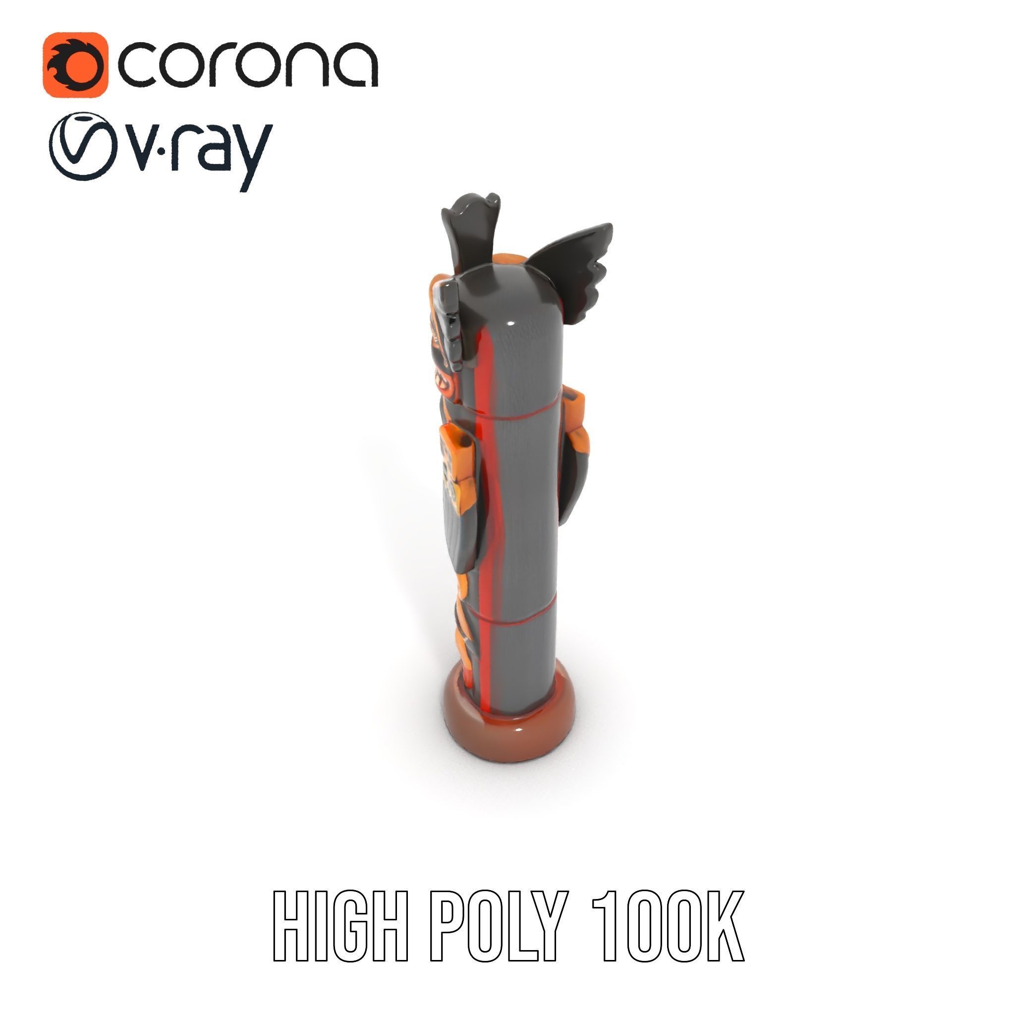 Traditional Totem Pole Model Pack Low-poly 3D model_12