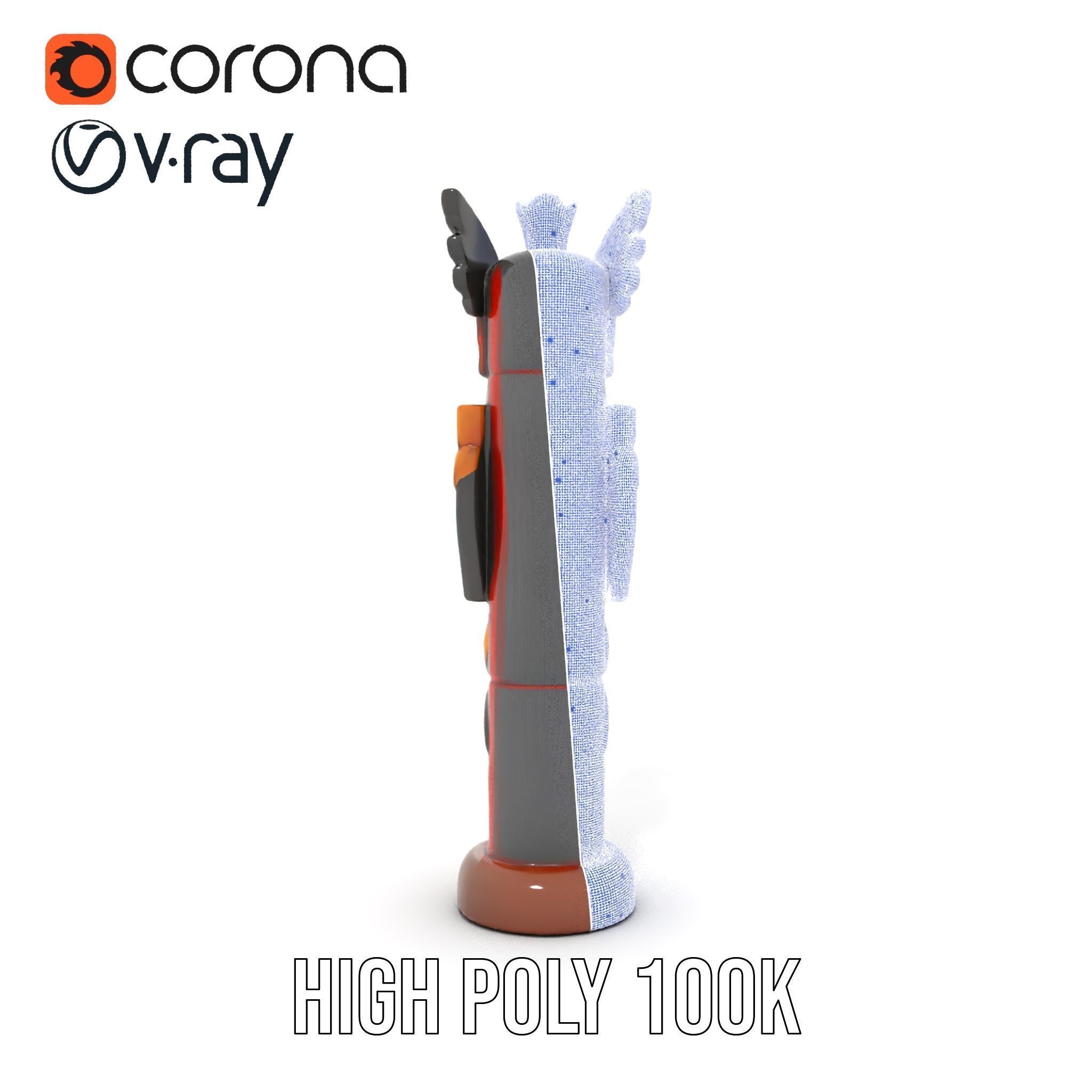 Traditional Totem Pole Model Pack Low-poly 3D model_32