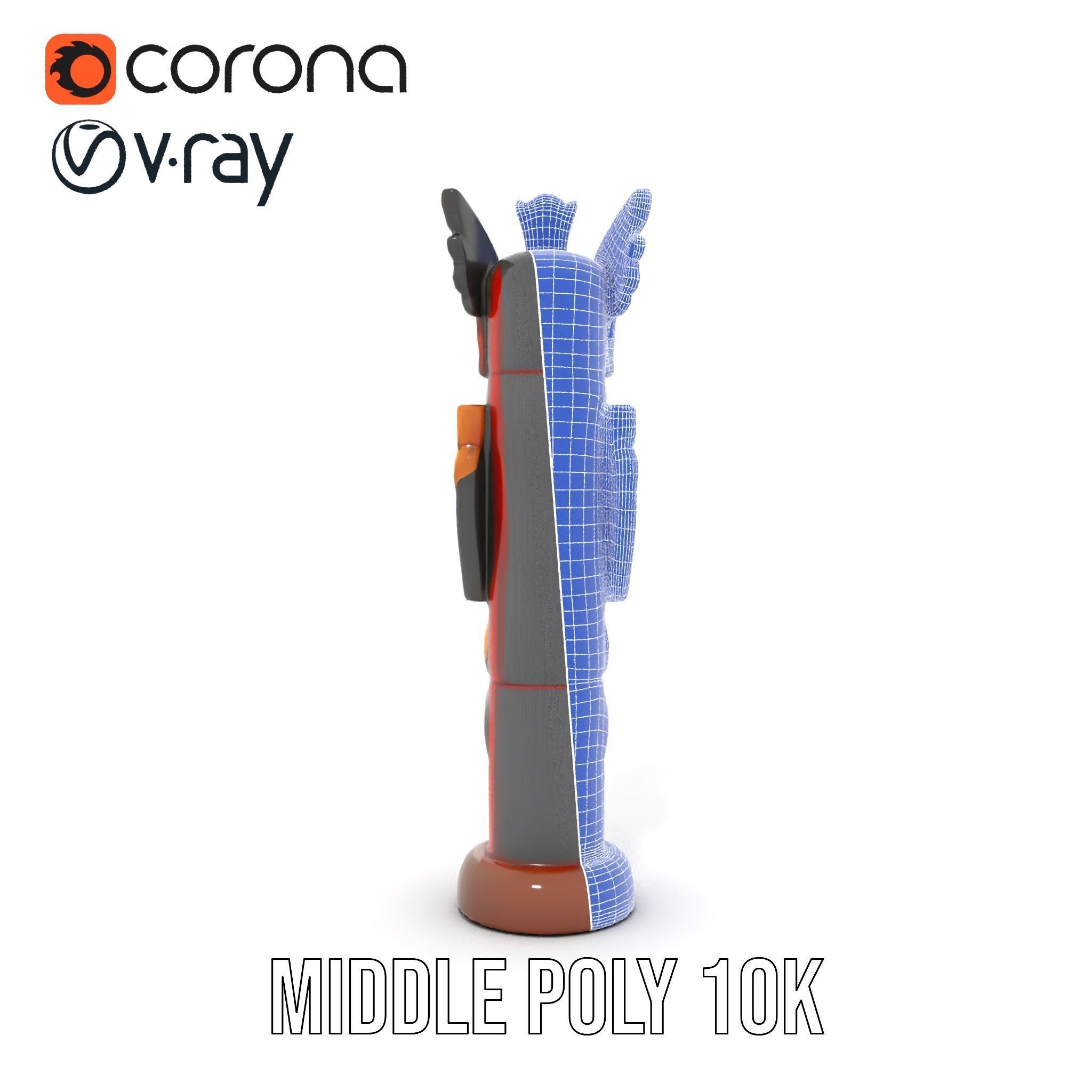 Traditional Totem Pole Model Pack Low-poly 3D model_30