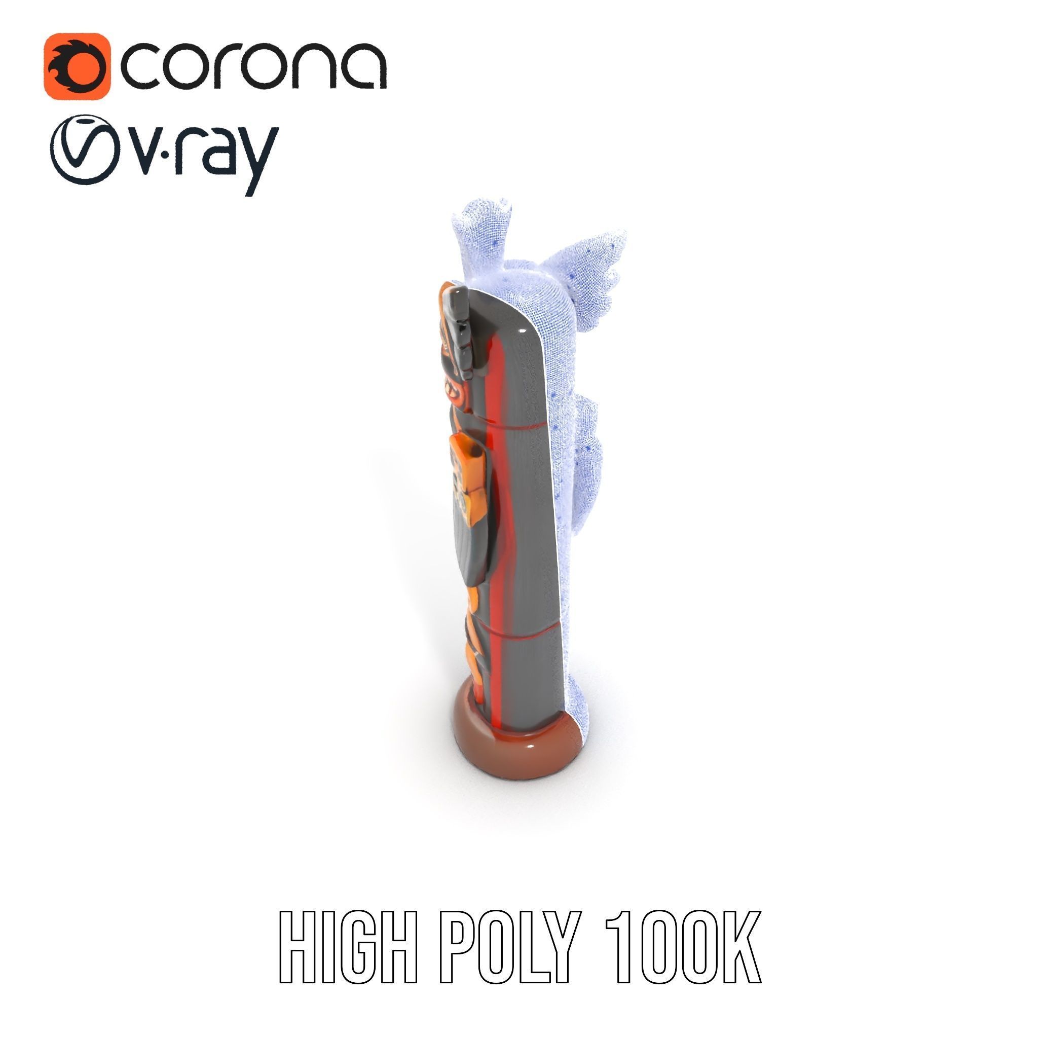 Traditional Totem Pole Model Pack Low-poly 3D model_35