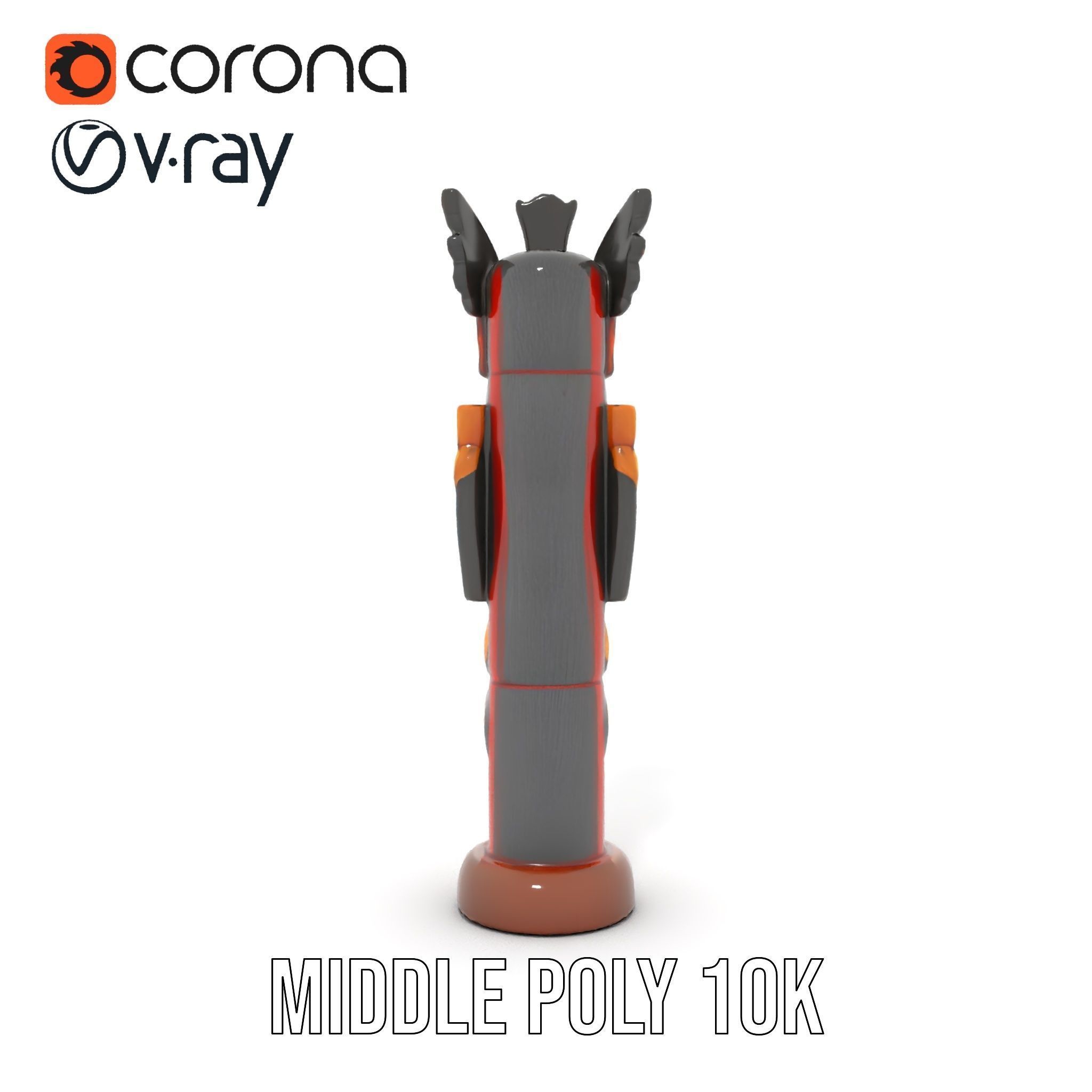 Traditional Totem Pole Model Pack Low-poly 3D model_10