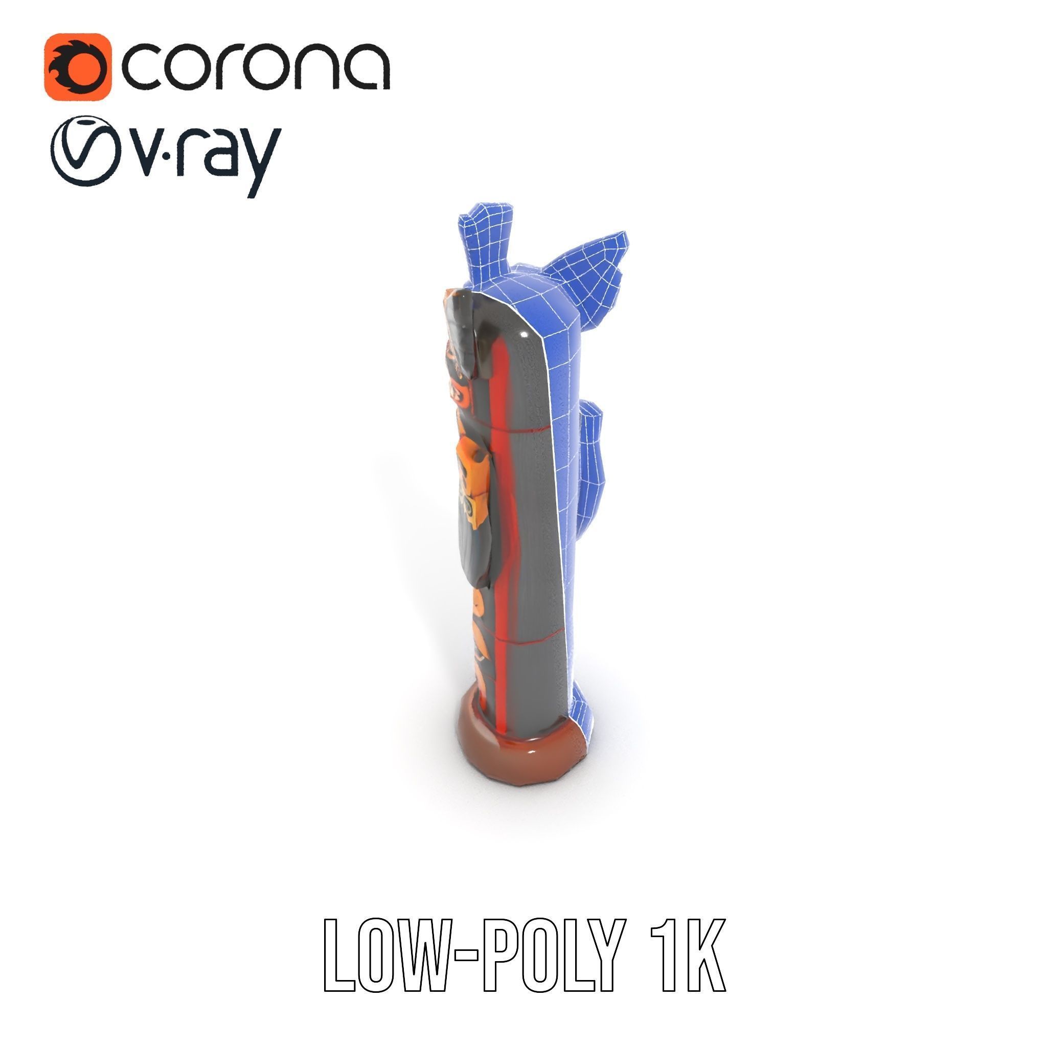 Traditional Totem Pole Model Pack Low-poly 3D model_25