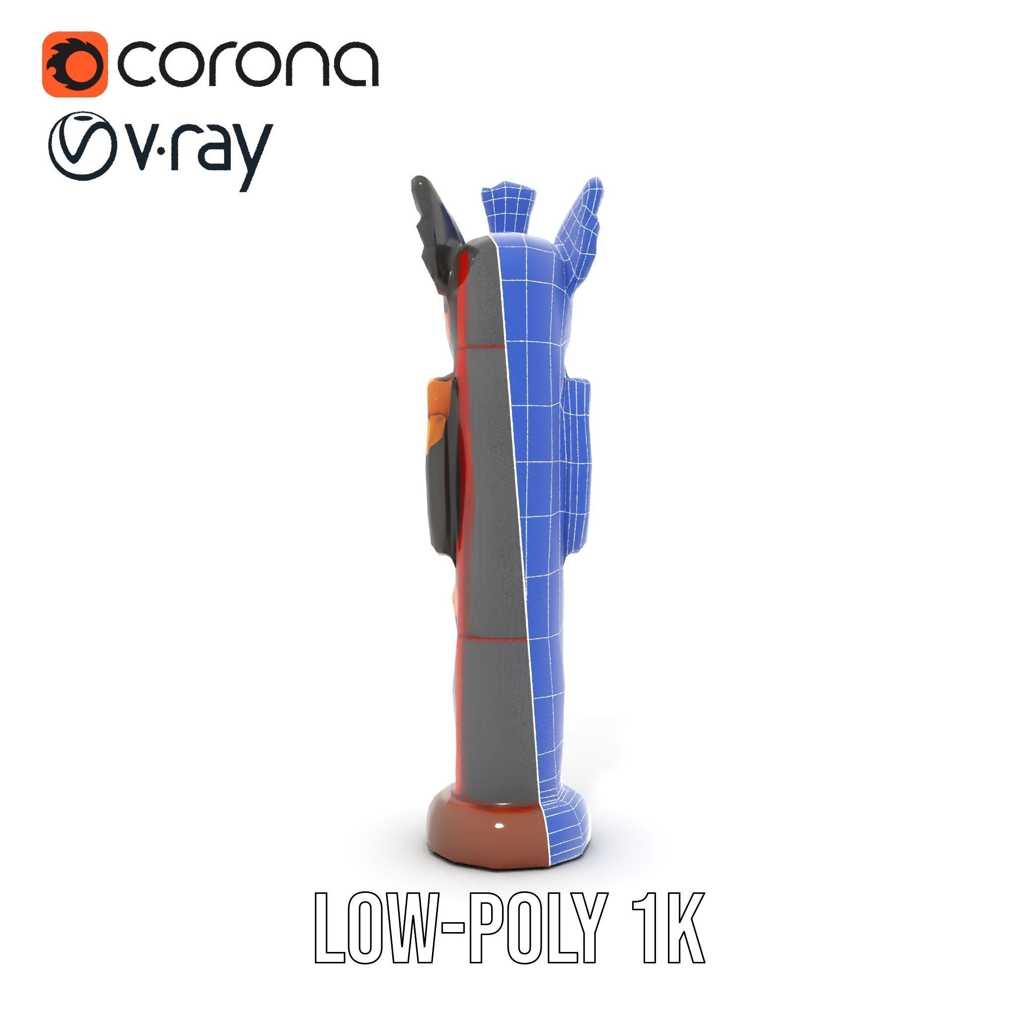 Traditional Totem Pole Model Pack Low-poly 3D model_28