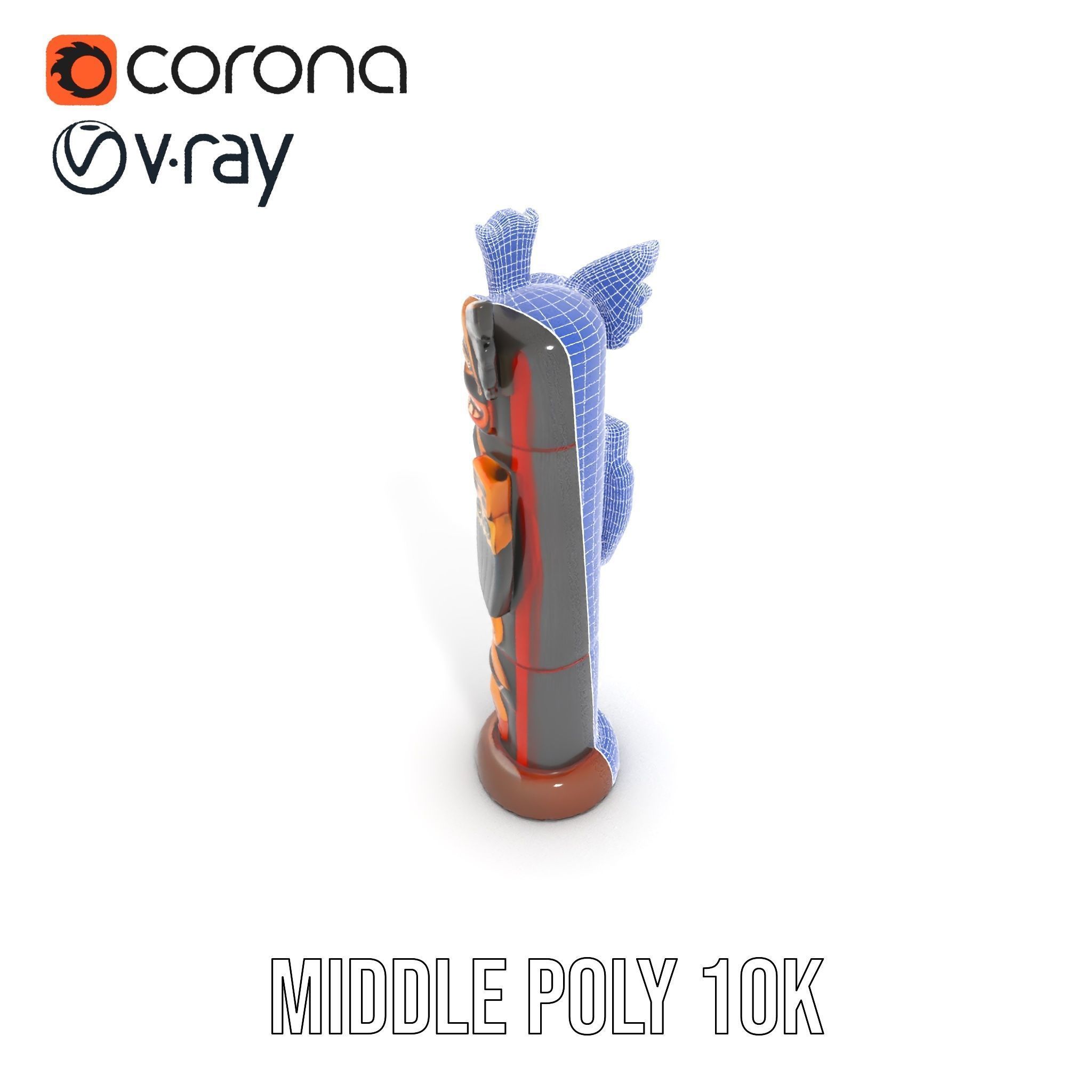 Traditional Totem Pole Model Pack Low-poly 3D model_13