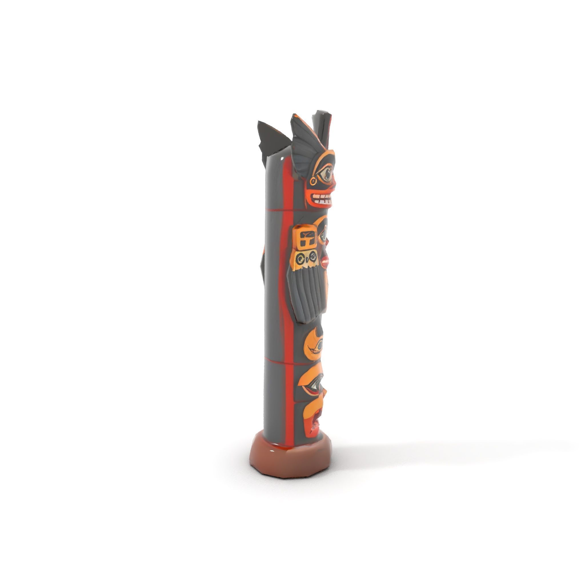 Traditional Totem Pole Model Pack Low-poly 3D model_9