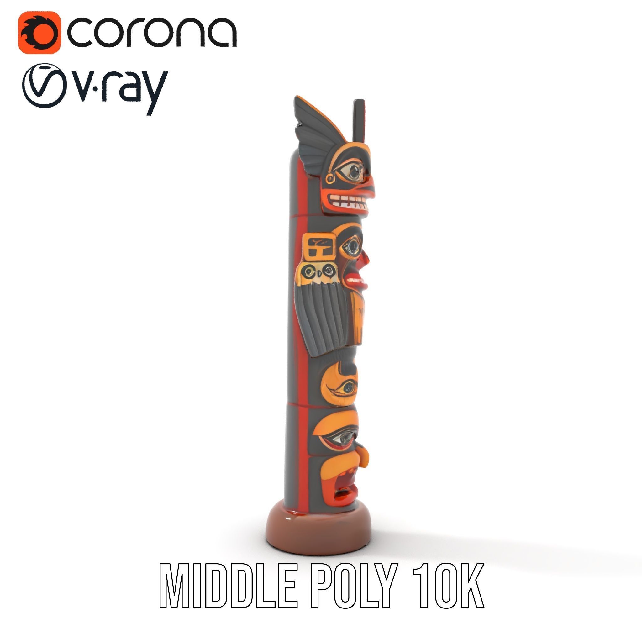 Traditional Totem Pole Model Pack Low-poly 3D model_19