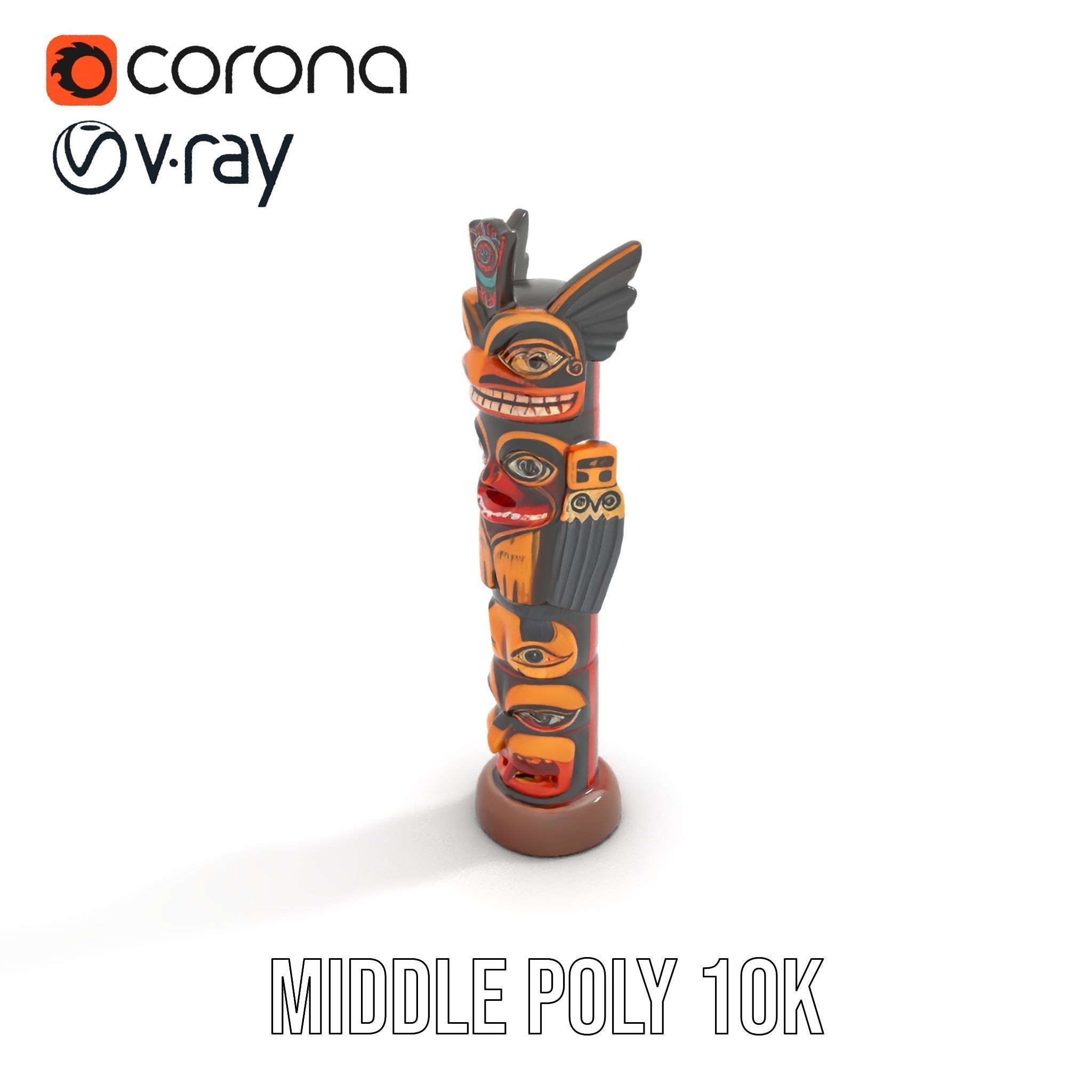 Traditional Totem Pole Model Pack Low-poly 3D model_22