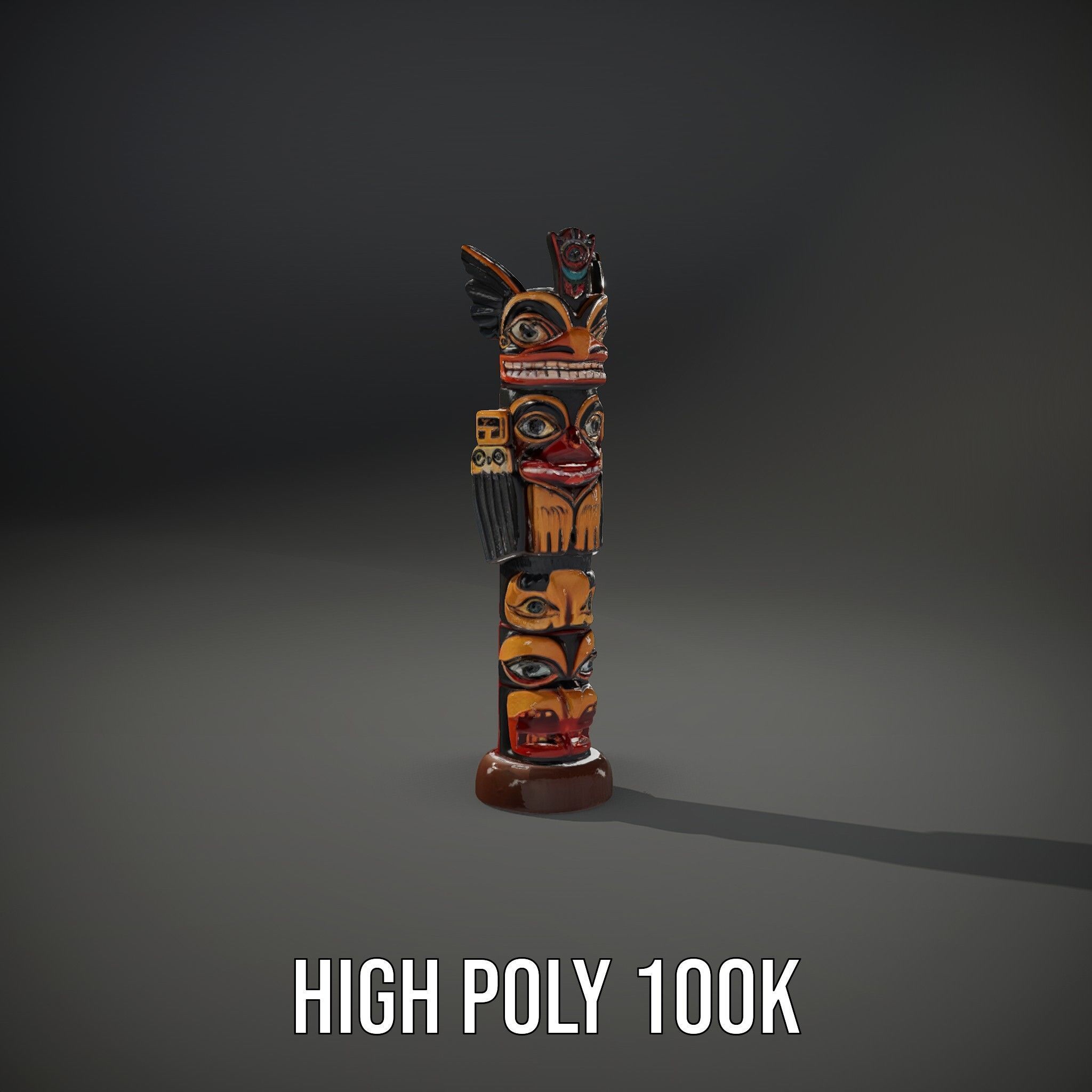 Traditional Totem Pole Model Pack Low-poly 3D model_21