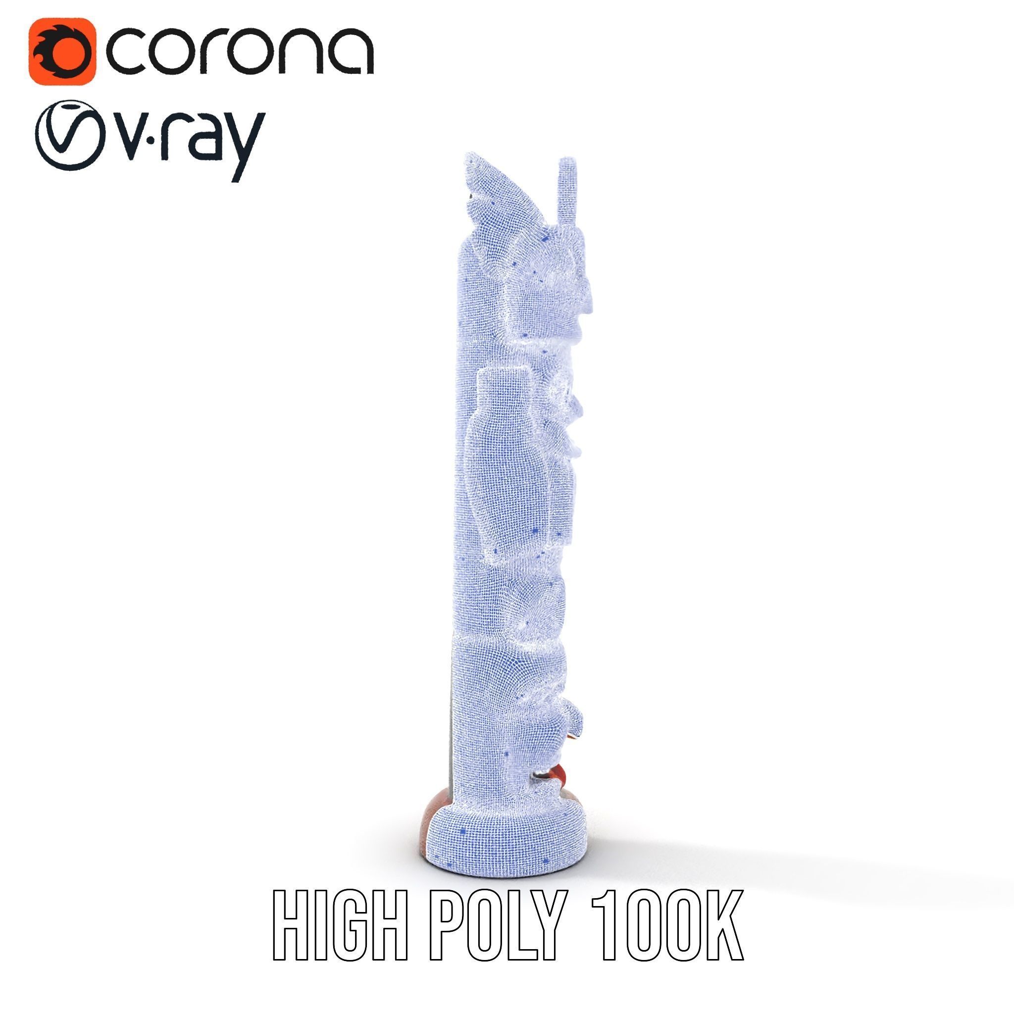 Traditional Totem Pole Model Pack Low-poly 3D model_33