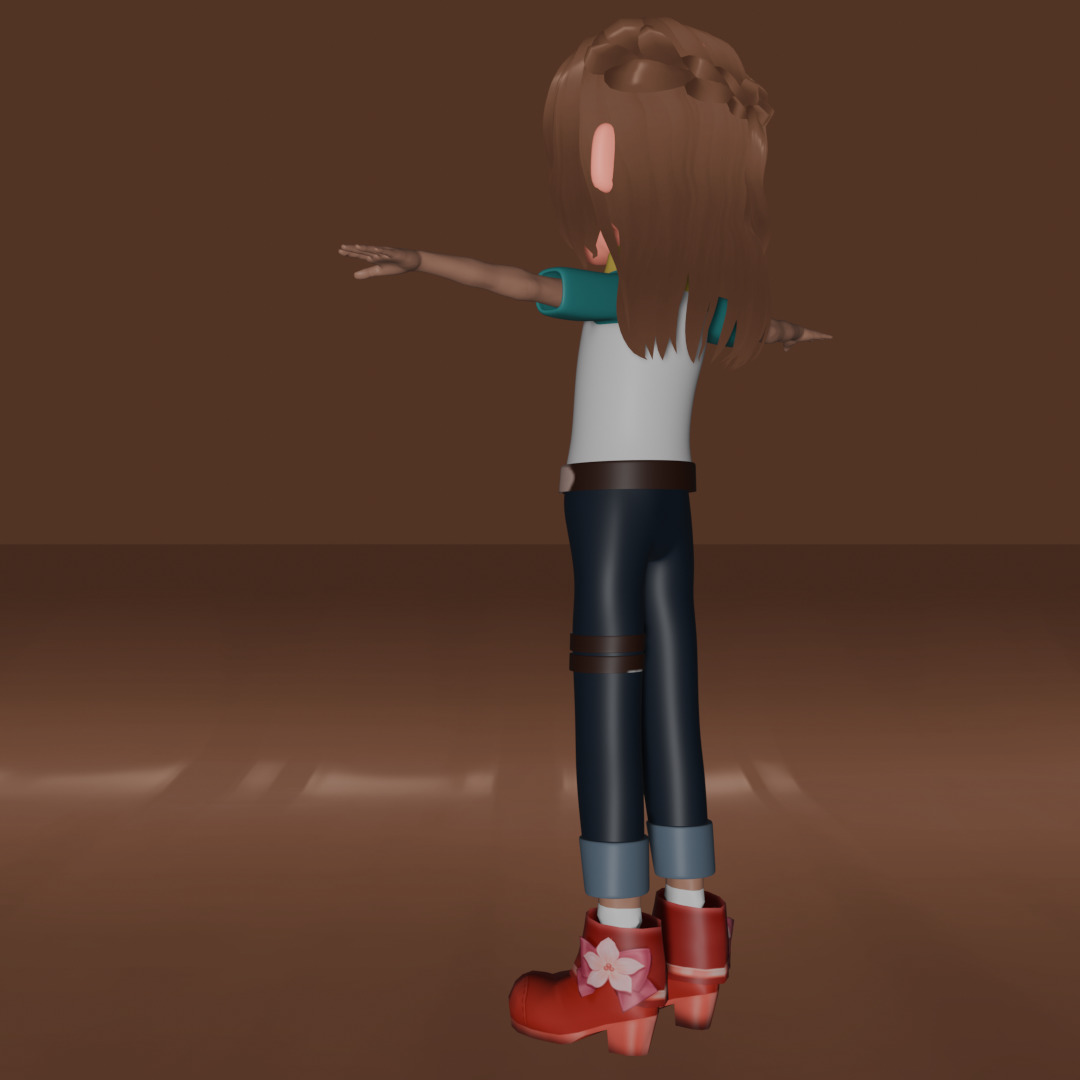 LOWPOLY GIRL Low-poly 3D model_2